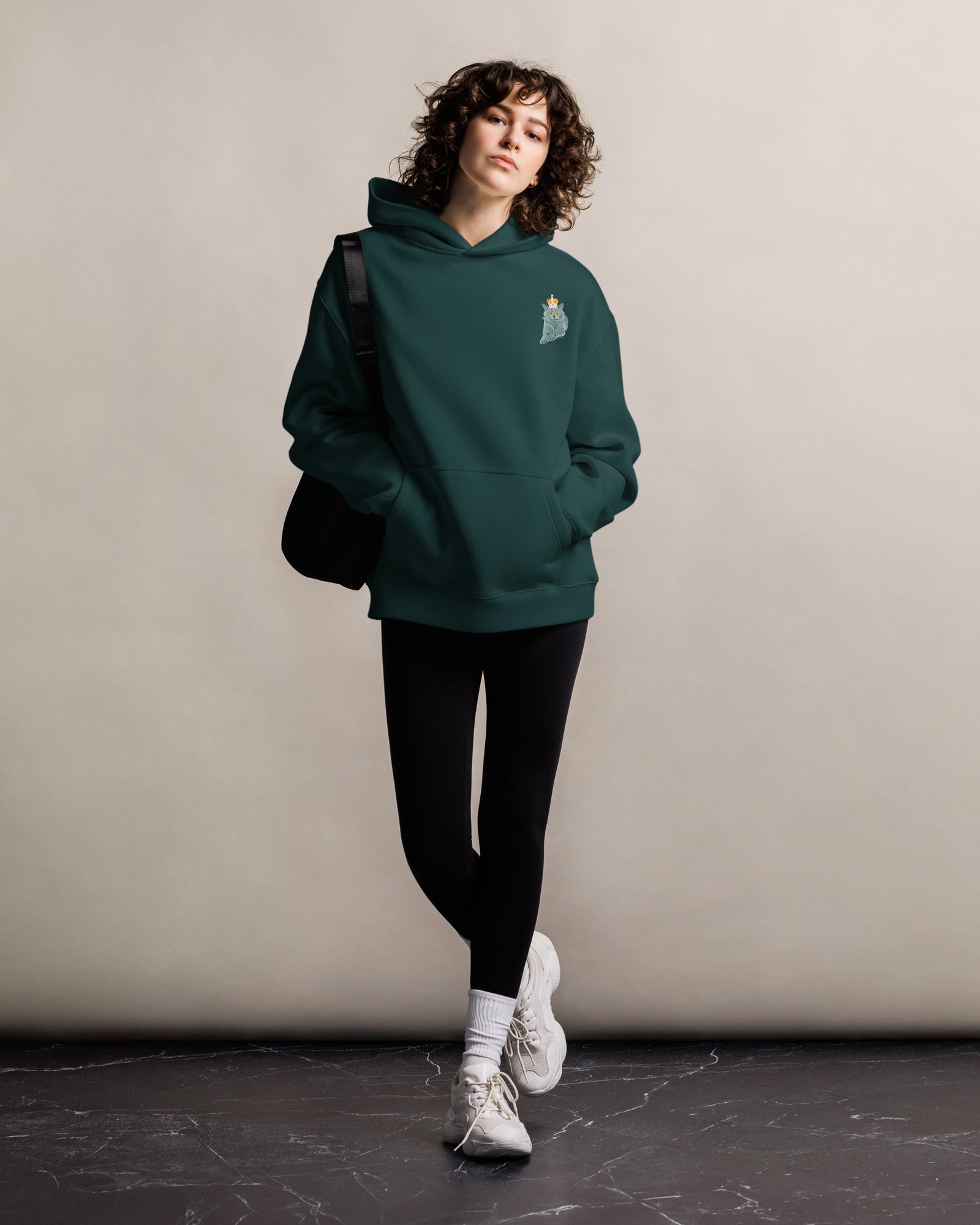 Jolly & Goode Hoodies British Blue Cat Hoodie | Relaxed n Oversized Cheeky British Style