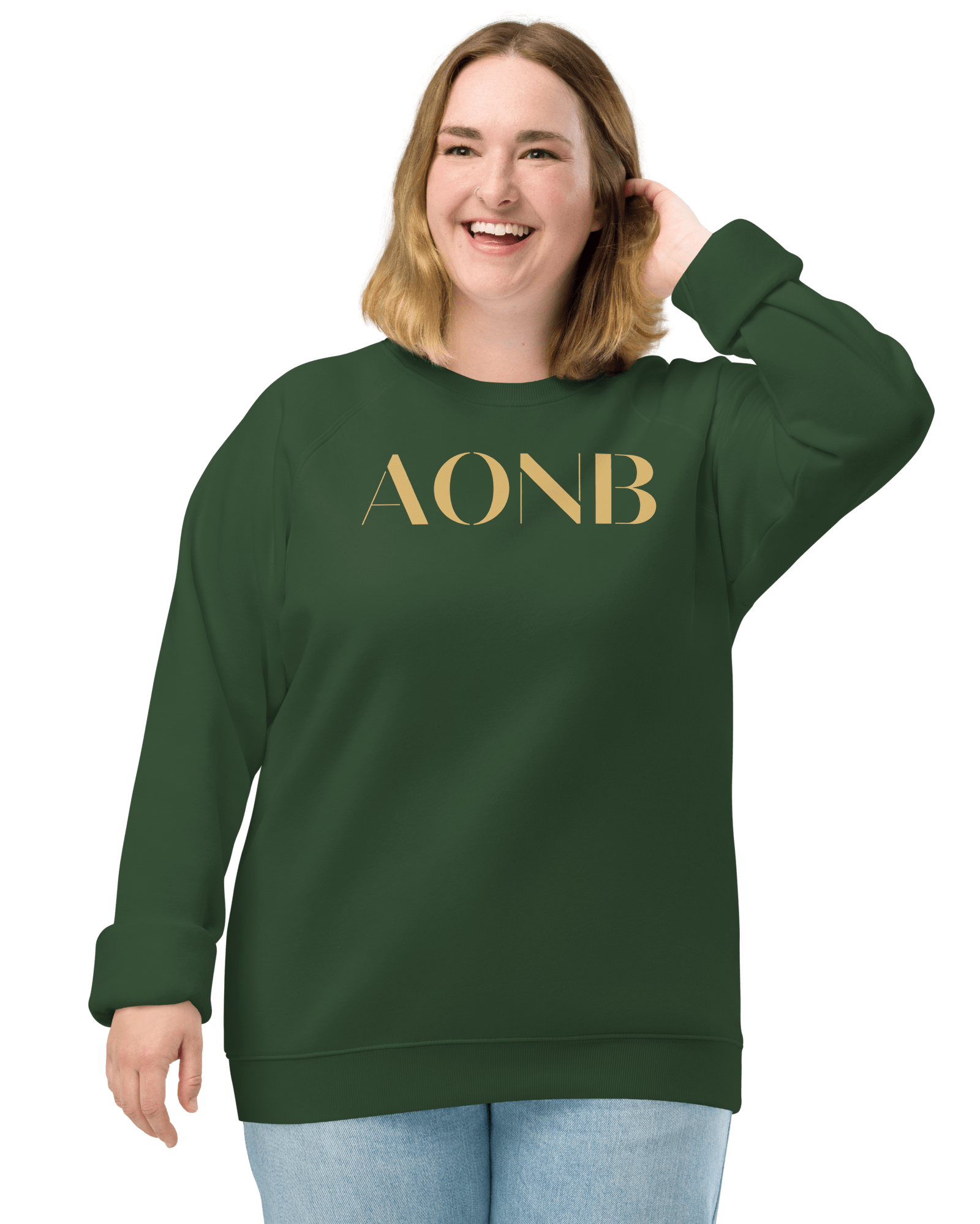 AONB Sweatshirt | Organic Raglan | Area of Outstanding Natural Beauty Bottle green / XS Sweatshirt Jolly & Goode