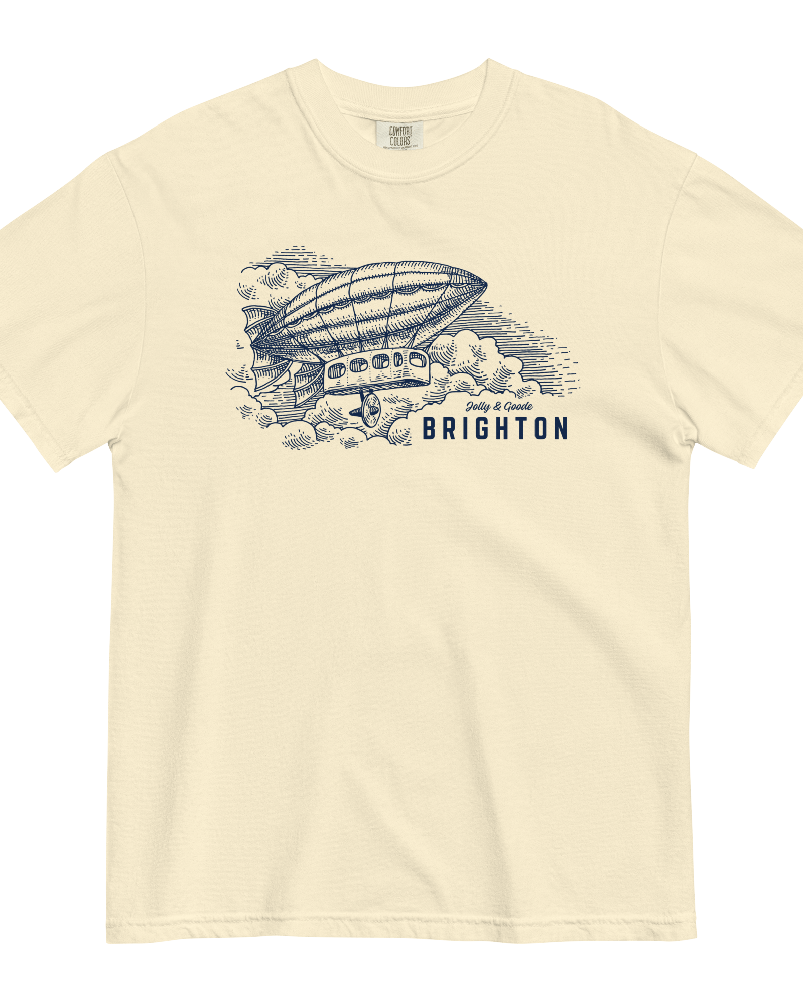 Brighton Airship T-shirt | Garment-Dyed Heavyweight Cotton Ivory / S Shirts & Tops Jolly & Goode