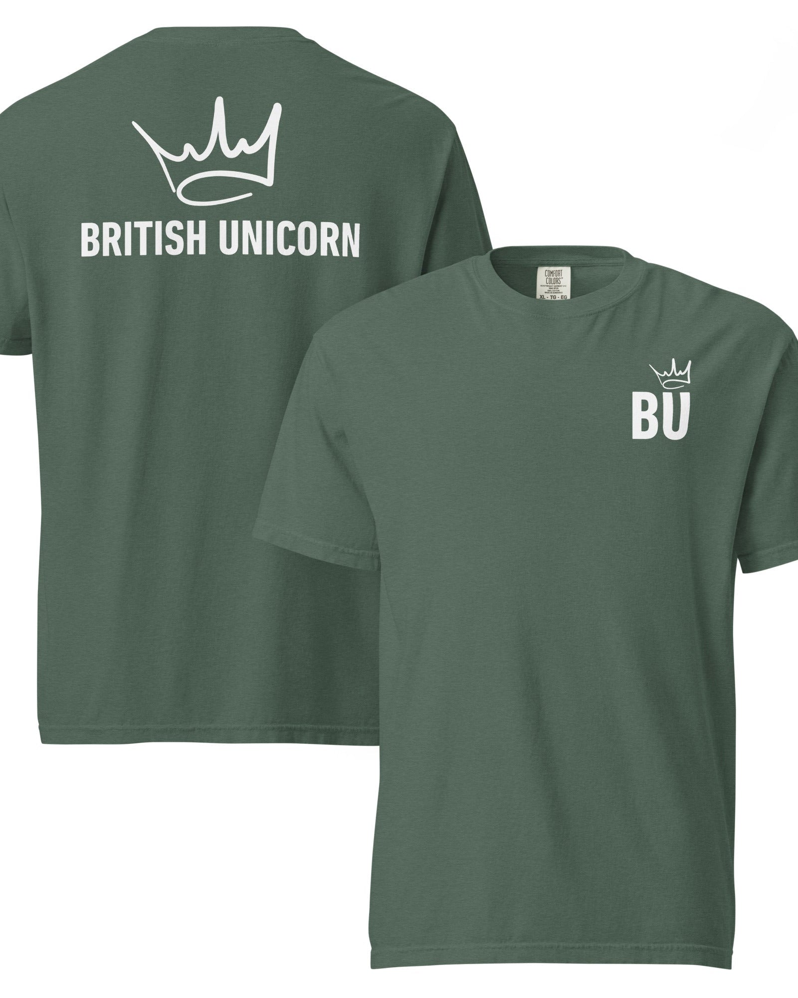 British Unicorn | BU Crown | Garment-dyed Heavyweight Tee.