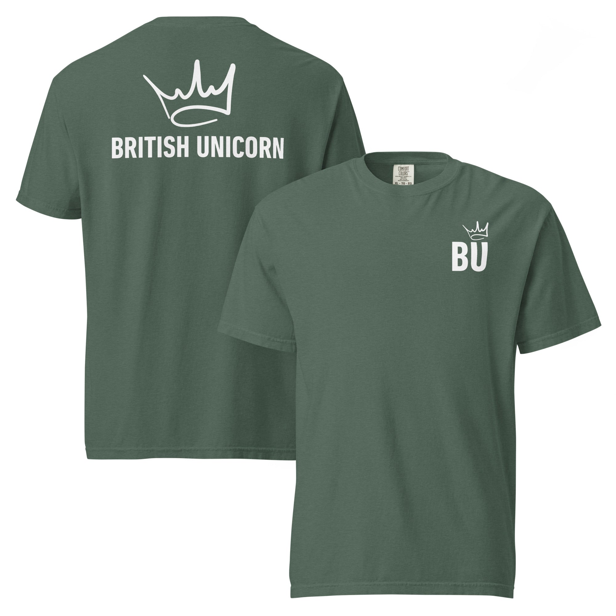 British Unicorn | BU Crown | Garment-dyed Heavyweight Tee.