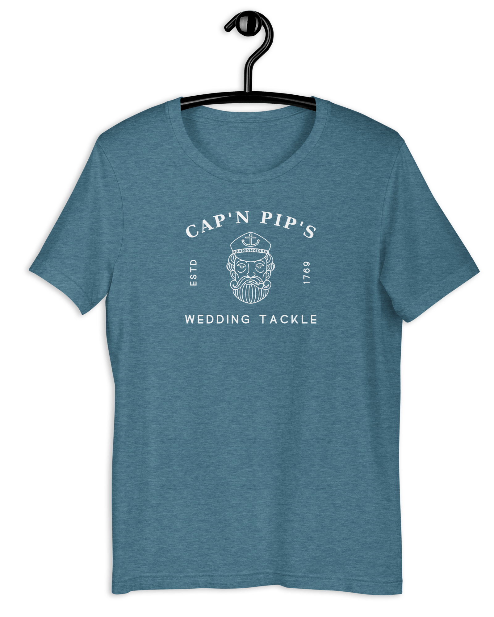 Cap'n Pip's Wedding Tackle T-shirt Heather Deep Teal / S Shirts & Tops Jolly & Goode