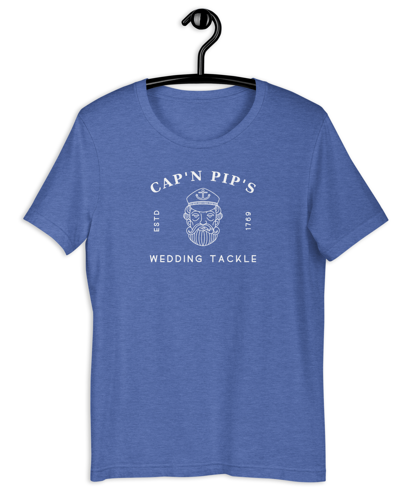Cap'n Pip's Wedding Tackle T-shirt Heather True Royal / S Shirts & Tops Jolly & Goode