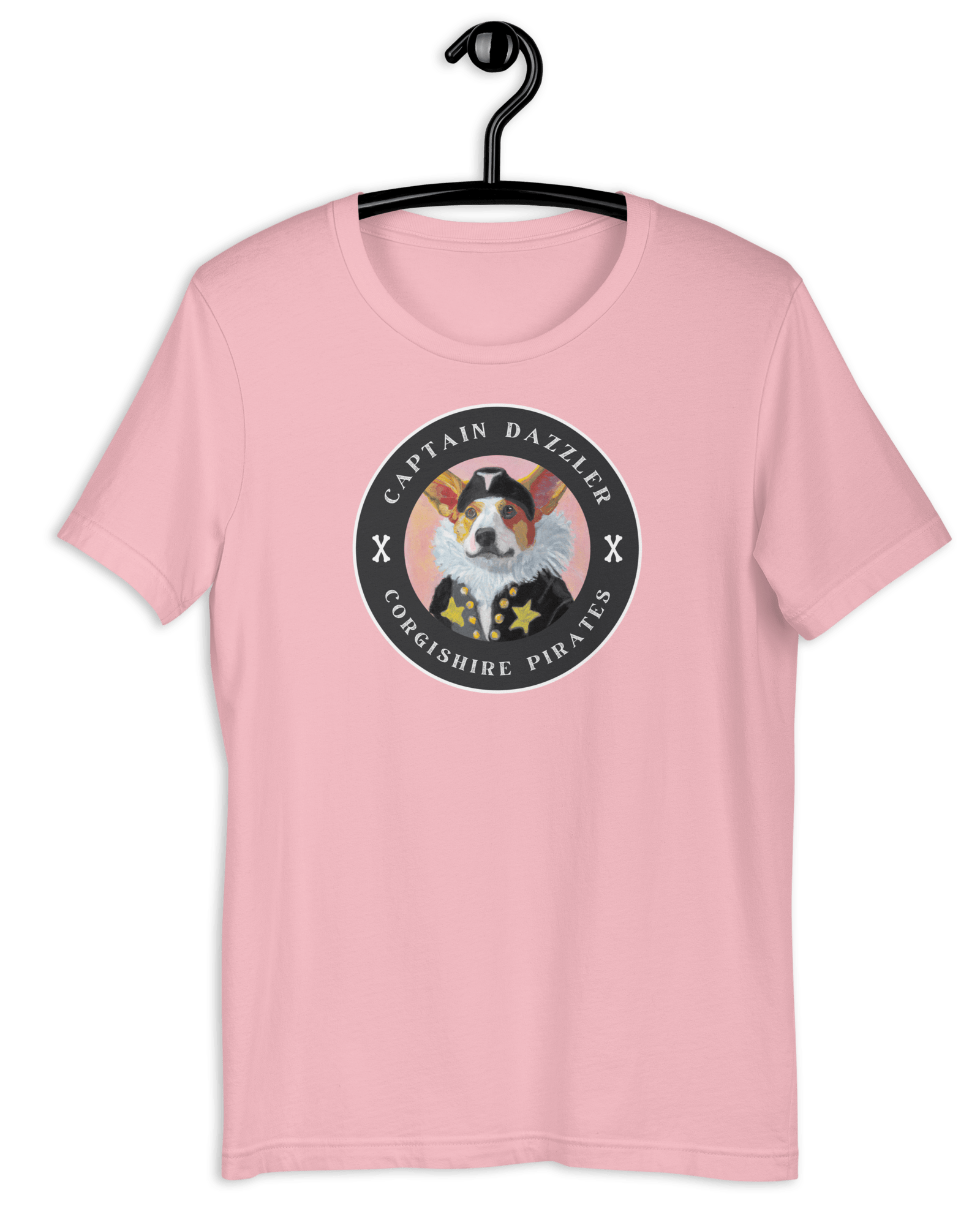 Captain Dazzler Corgishire Pirates T-shirt Pink / S Shirts & Tops Jolly & Goode