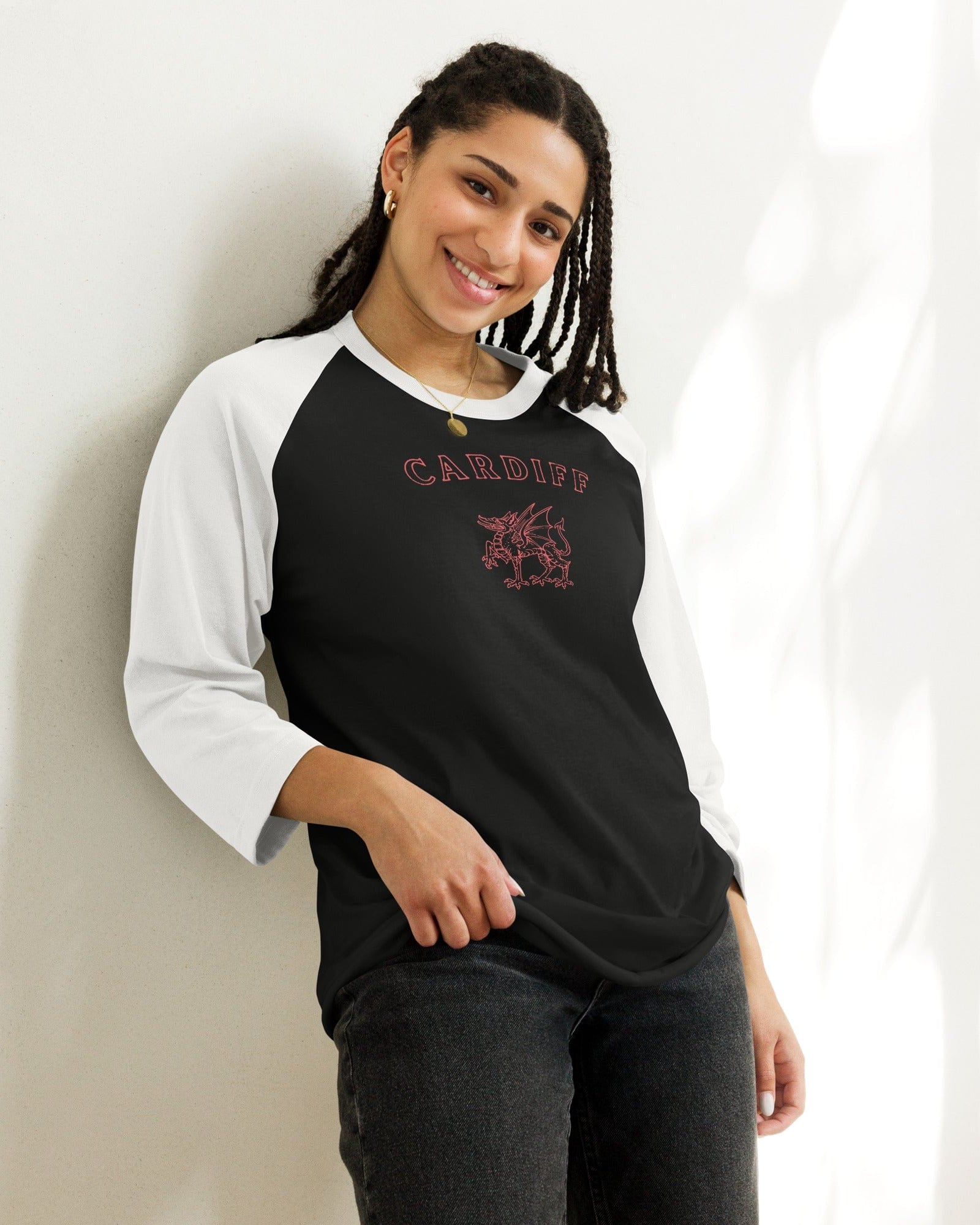 Cardiff Dragon 3/4 Sleeve Raglan Shirt.