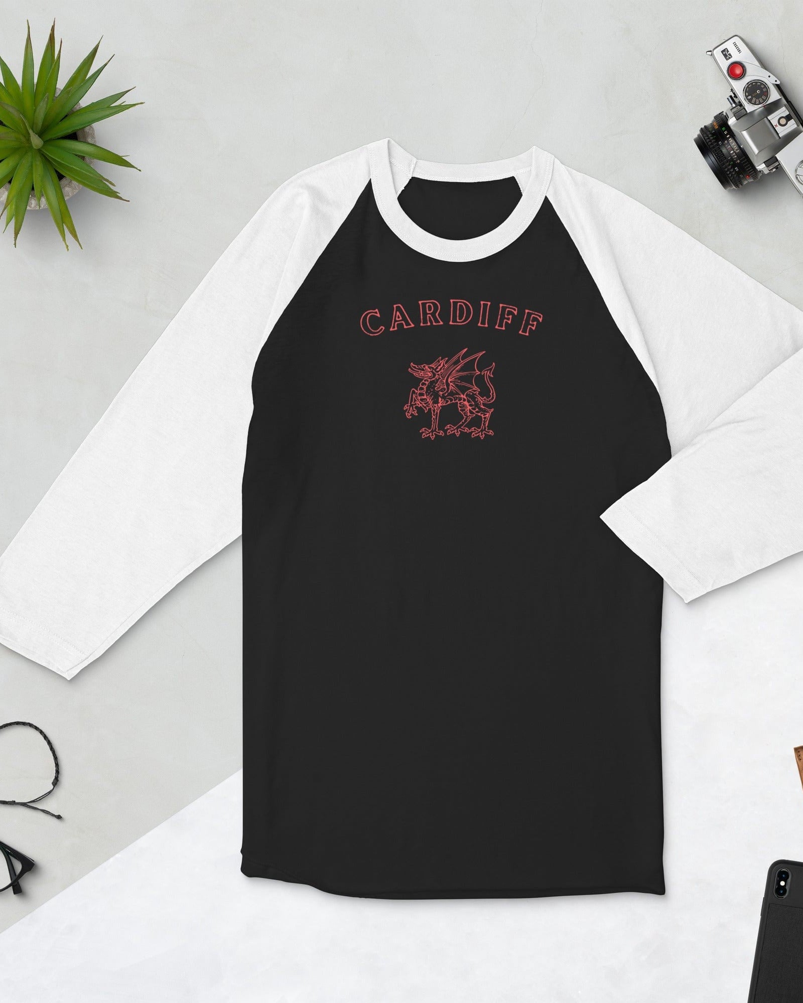 Cardiff Dragon 3/4 Sleeve Raglan Shirt.
