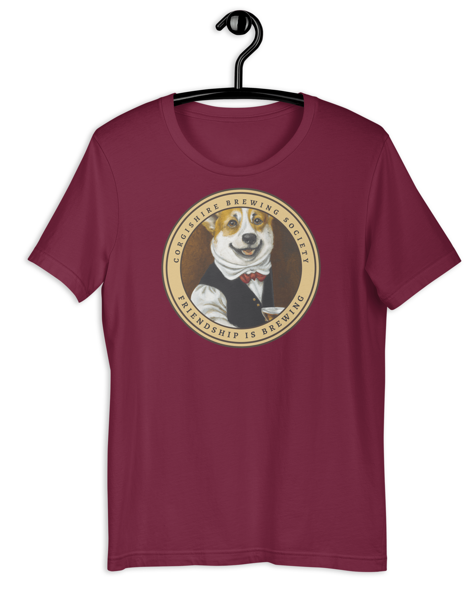 Corgishire Brewing Society T-shirt Maroon / S Shirts & Tops Jolly & Goode