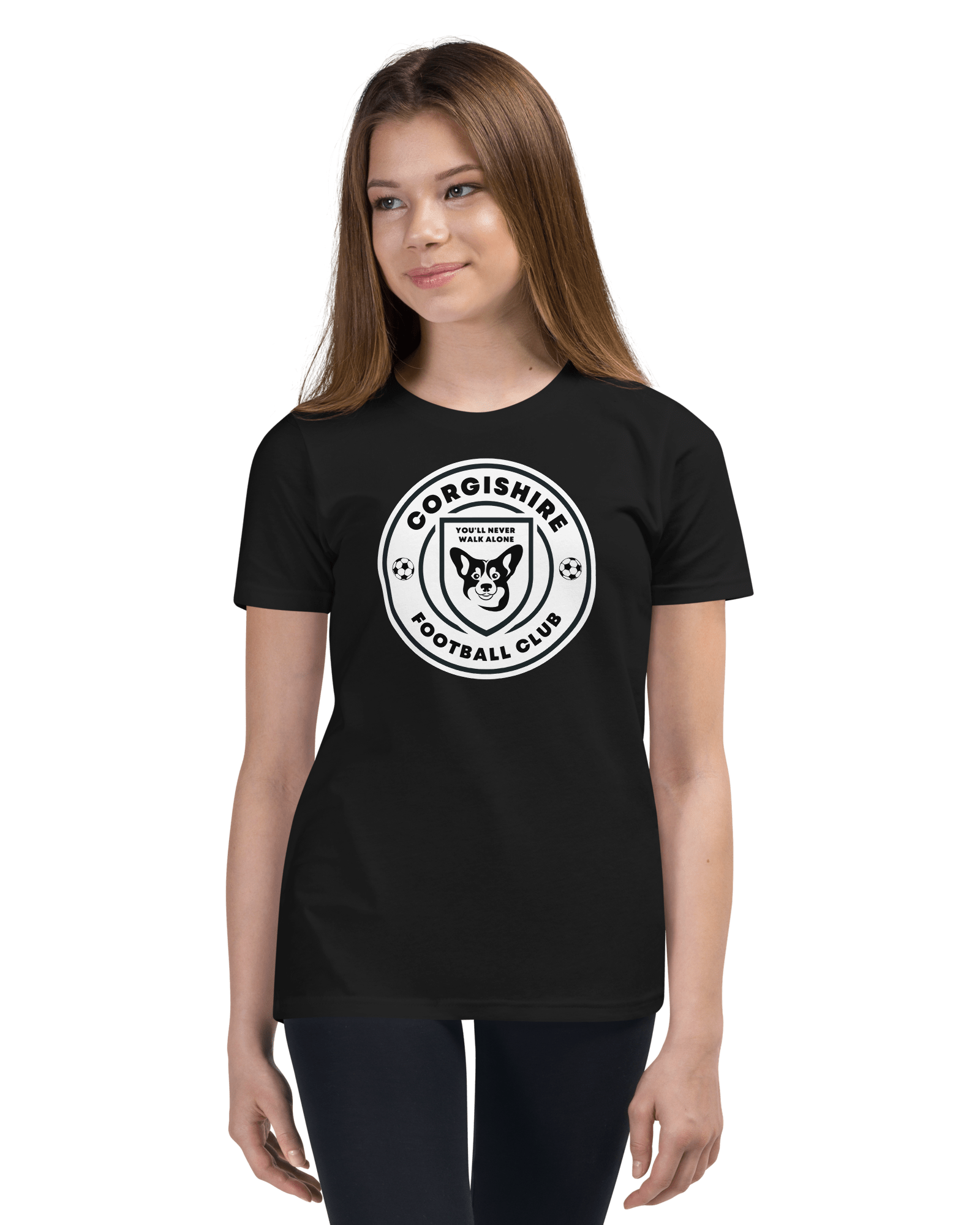 Corgishire FC Youth T-shirt Black / S Shirts & Tops Jolly & Goode