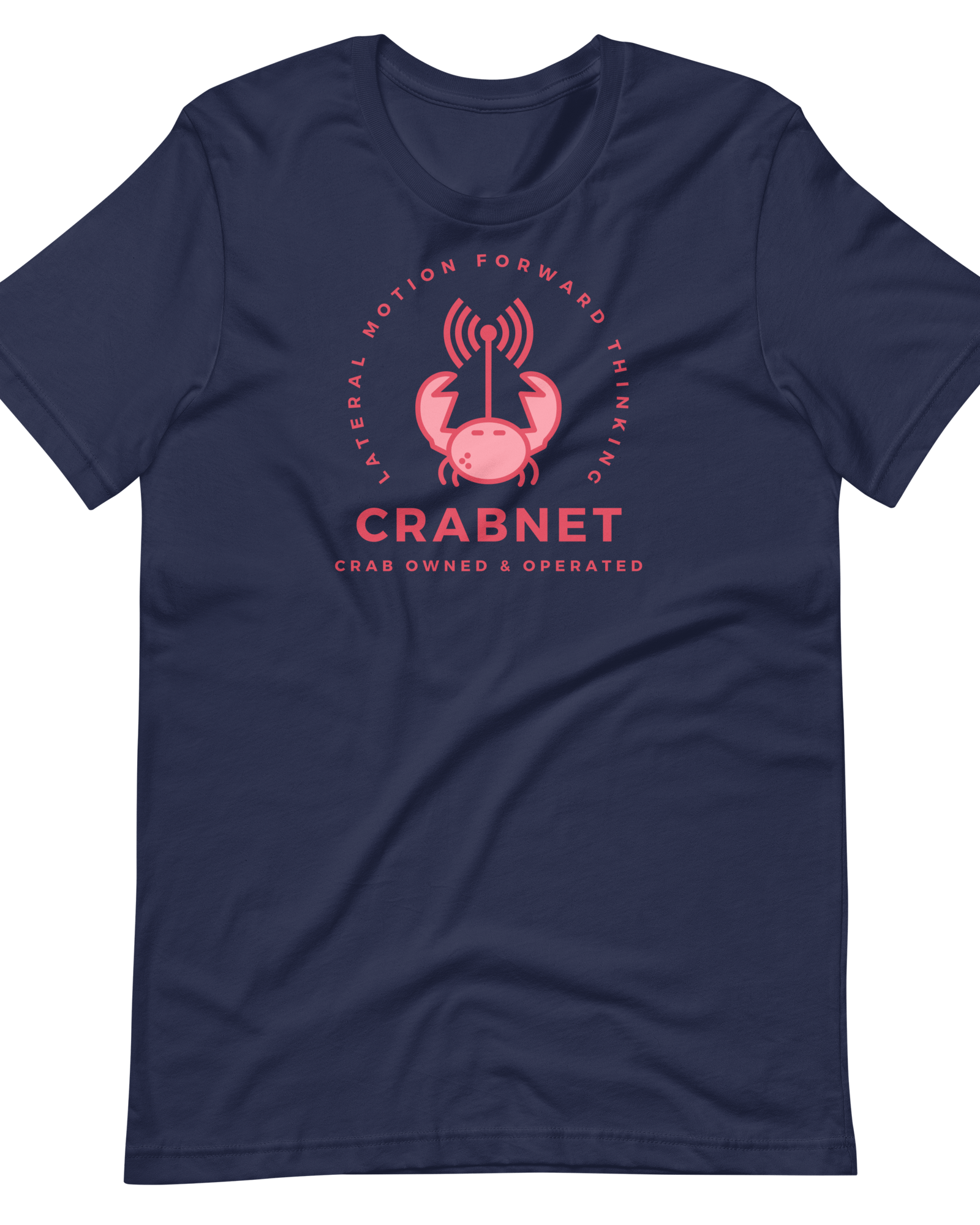 Crabnet T-shirt | Lateral Motion Forward Thinking | Unisex Fit Navy / S Shirts & Tops Jolly & Goode