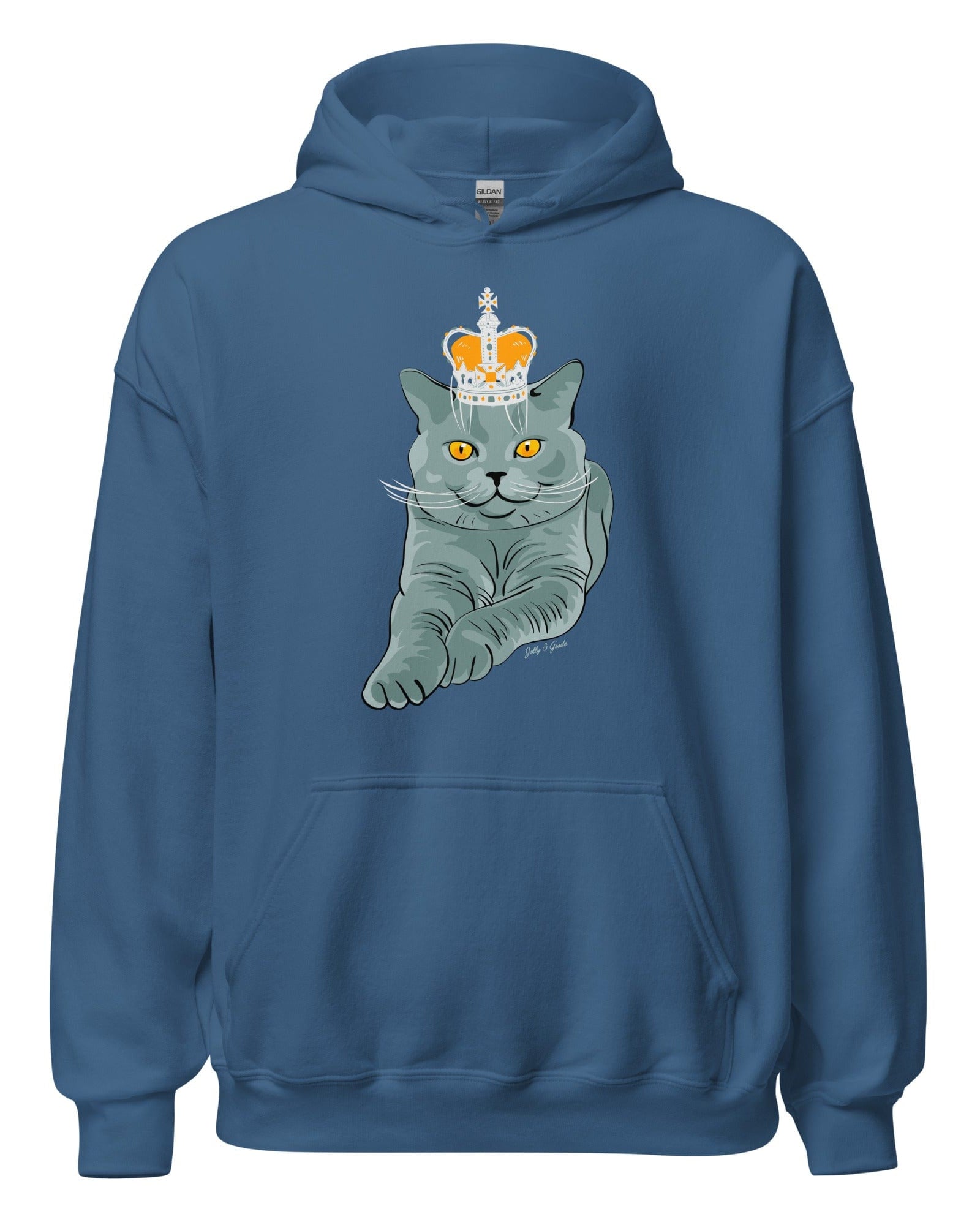 Crowned British Blue Shorthair Cat Hoodie.