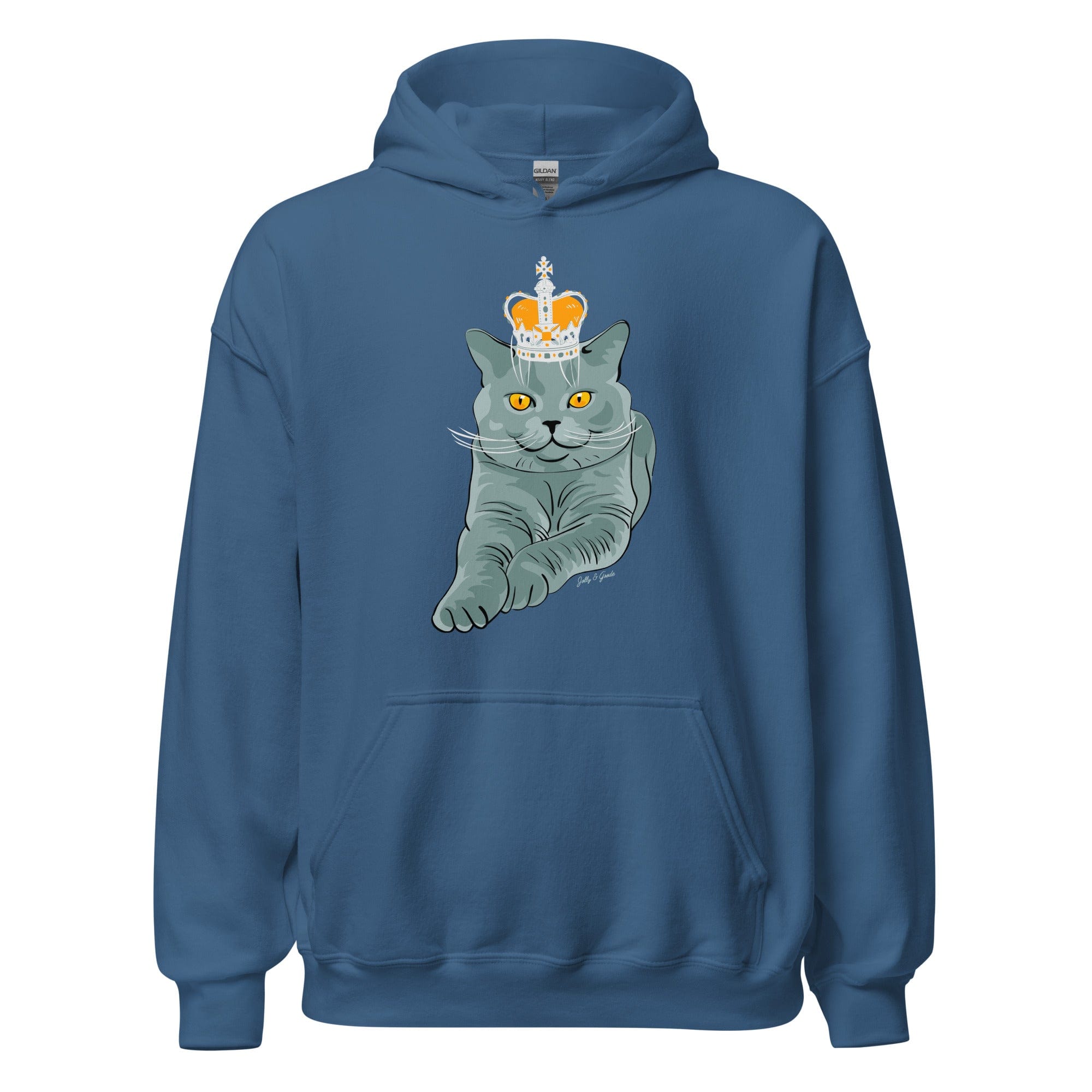 Crowned British Blue Shorthair Cat Hoodie.