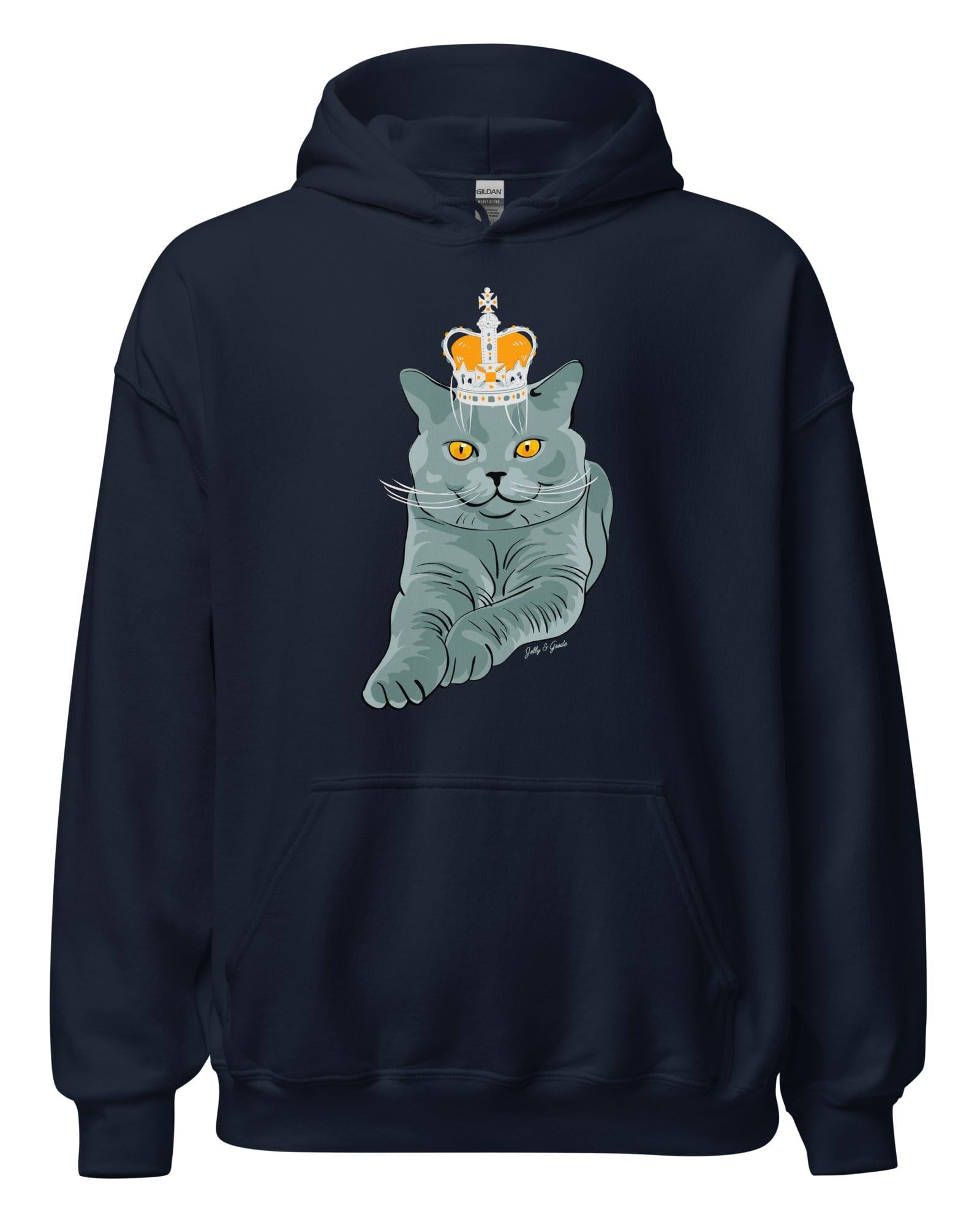 Crowned British Blue Shorthair Cat Hoodie.