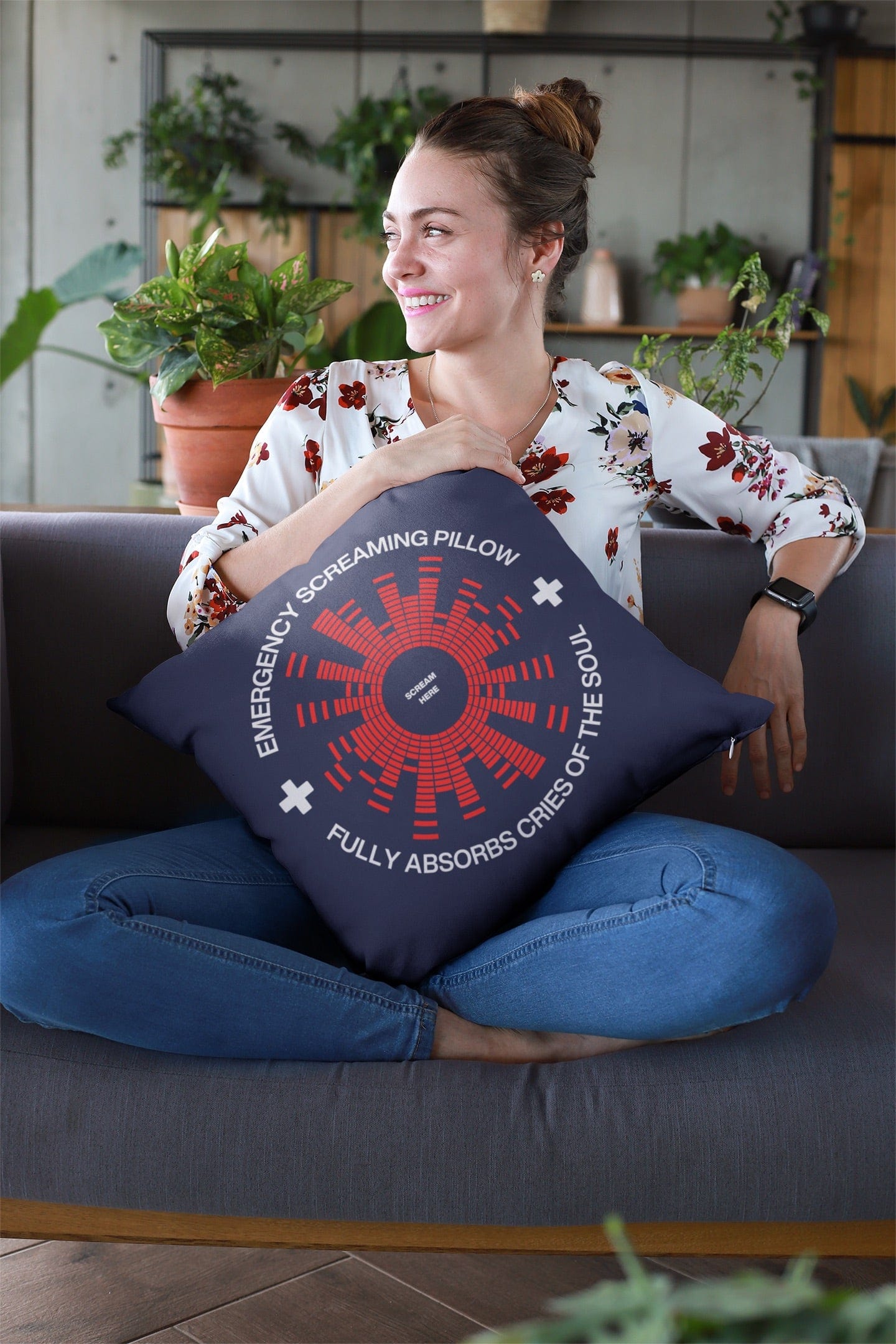 cheeky gifts and styles for brits and anglophiles including this Emergency Screaming Pillow