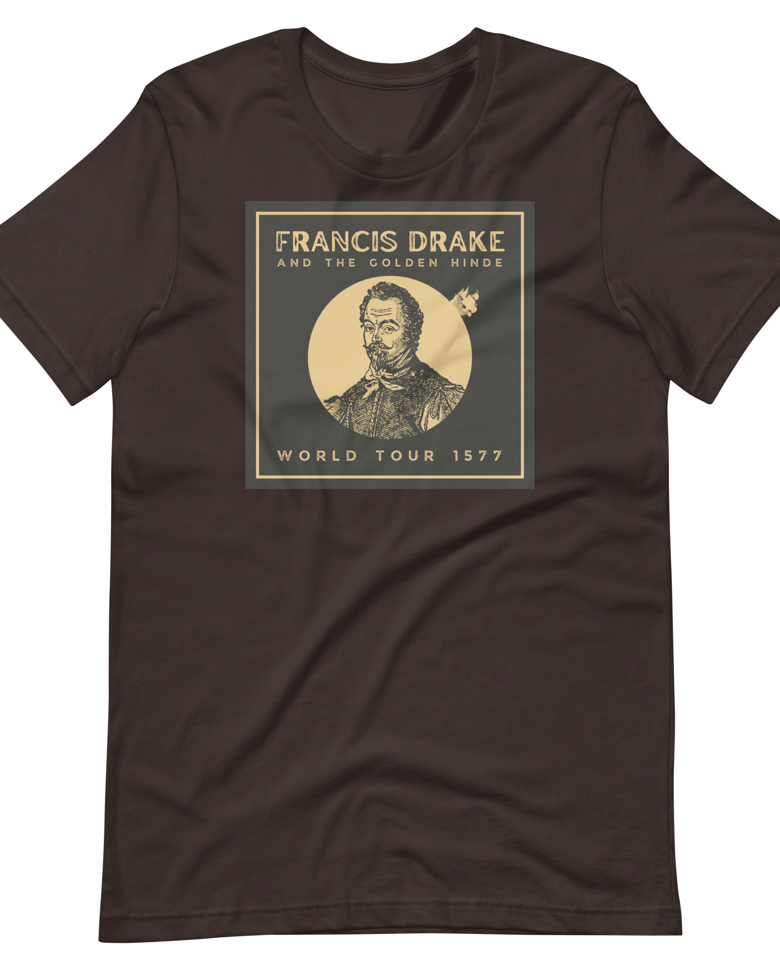 Francis Drake and The Golden Hinde World Tour T-shirt.