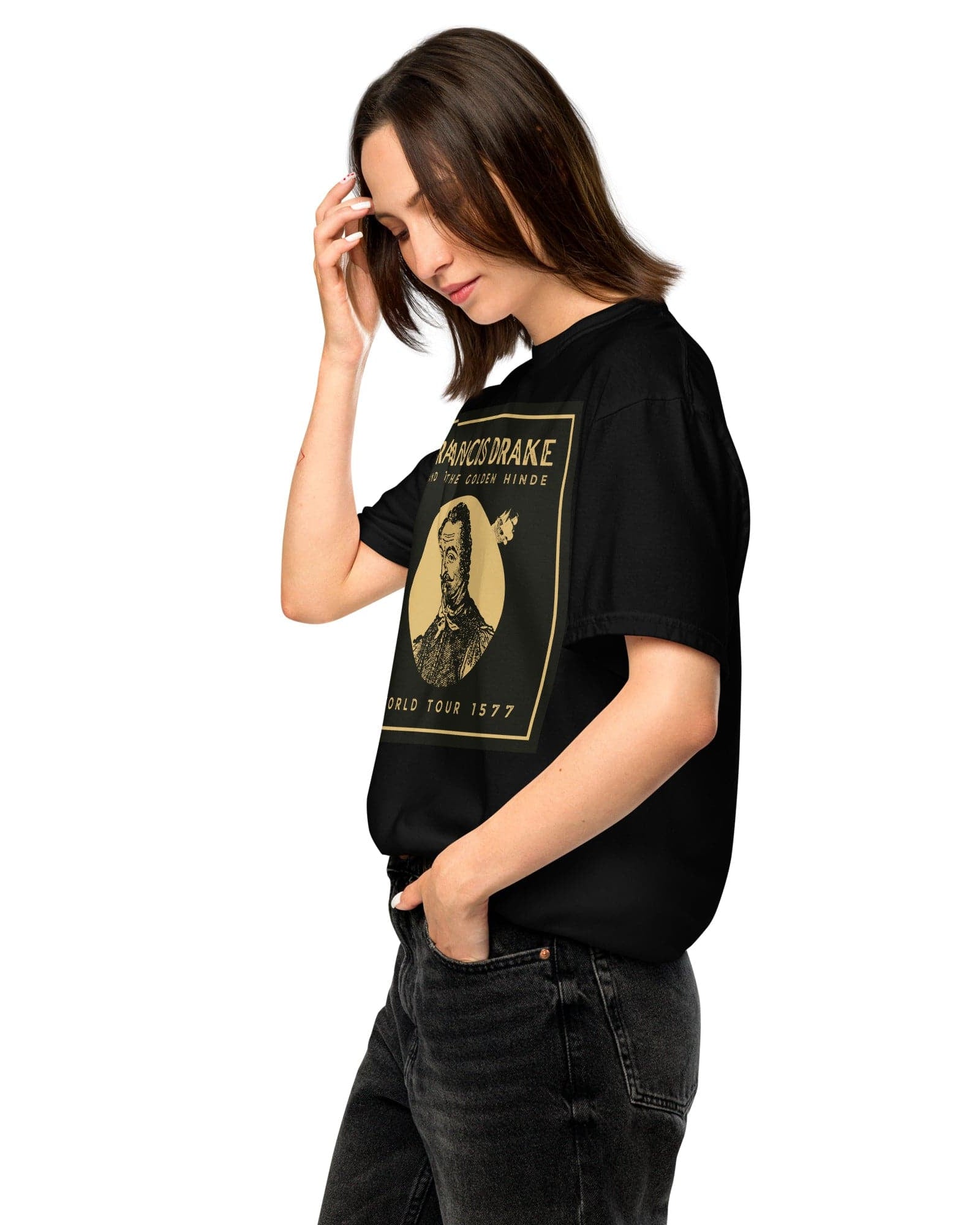 Francis Drake and The Golden Hinde World Tour T-shirt | Garment-dyed Heavyweight Shirts & Tops Jolly & Goode