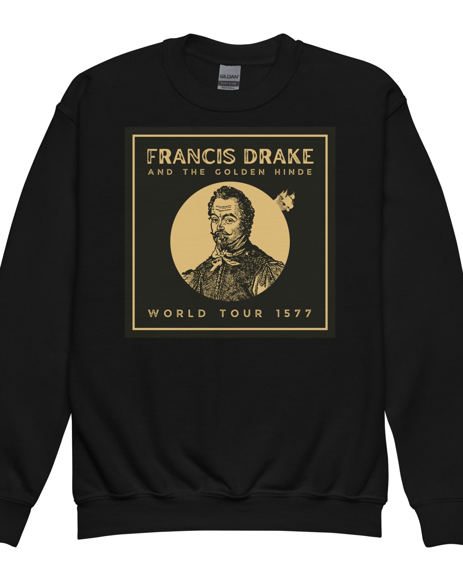 Francis Drake and The Golden Hinde | Youth Sweatshirt Black / XS youth sweatshirts Jolly & Goode