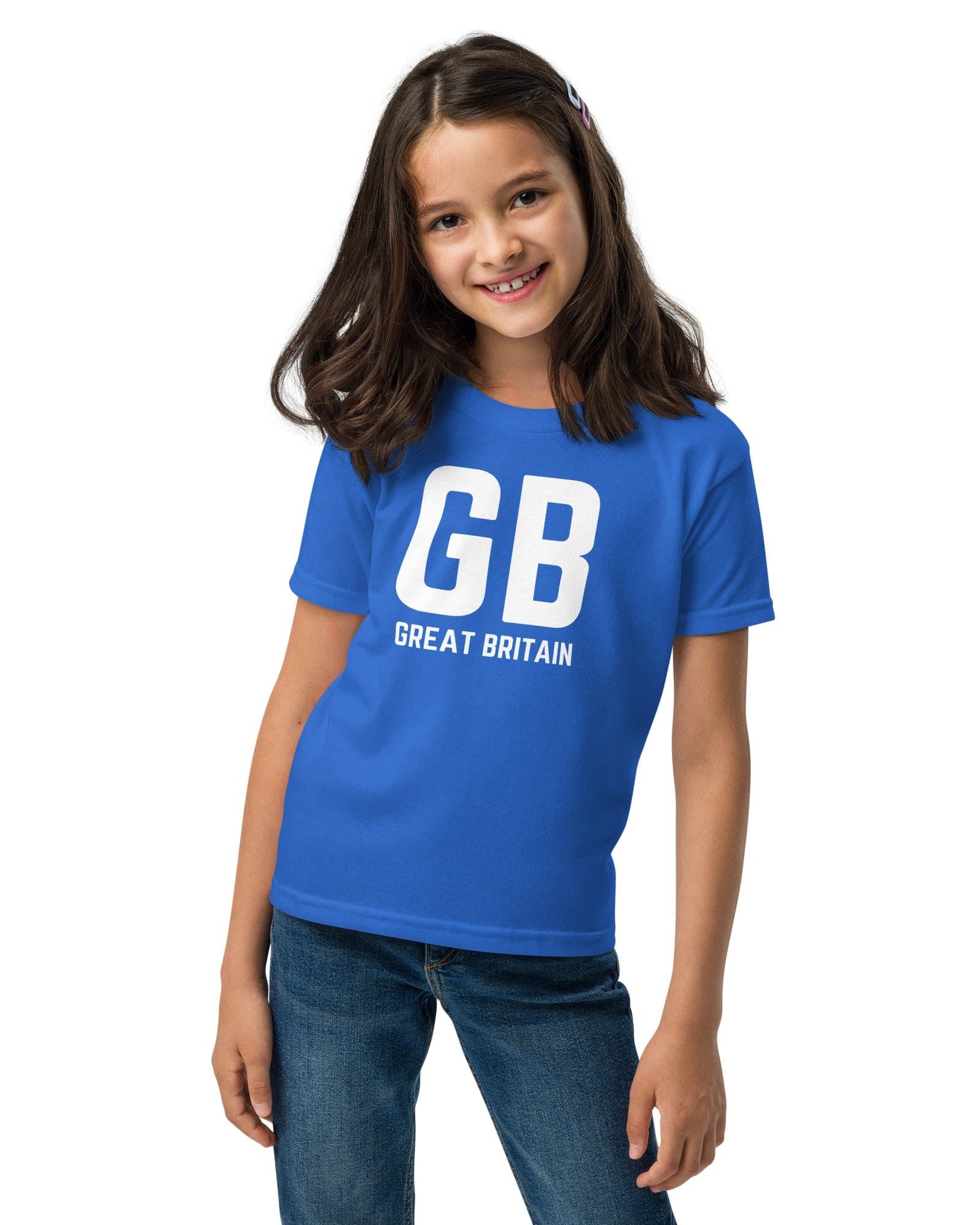 GB Great Britain T-shirt with Small Union Jack on The Back | Athletic Youth Tee kids shirts Jolly & Goode