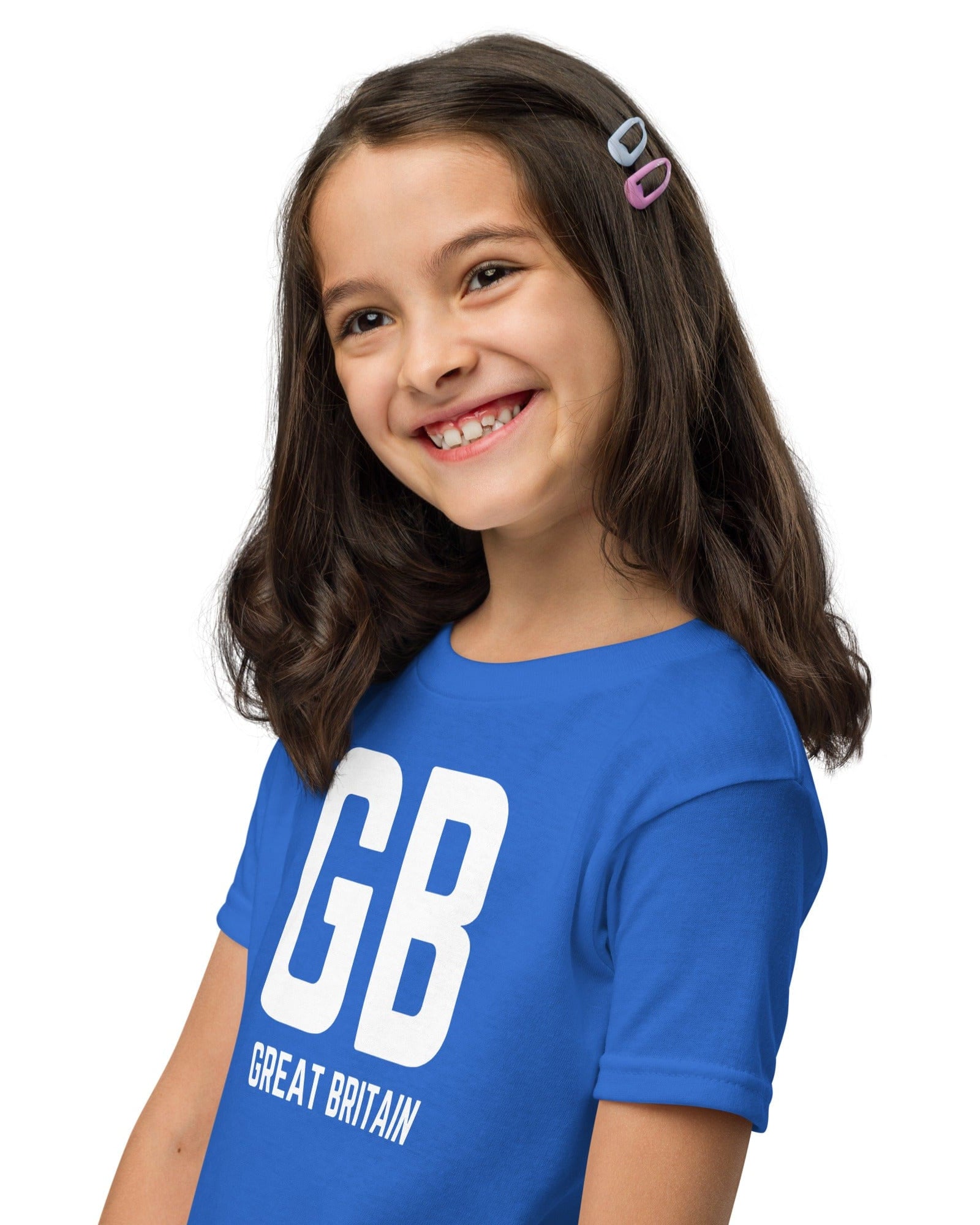 GB Great Britain T-shirt with Small Union Jack on The Back | Athletic Youth Tee.