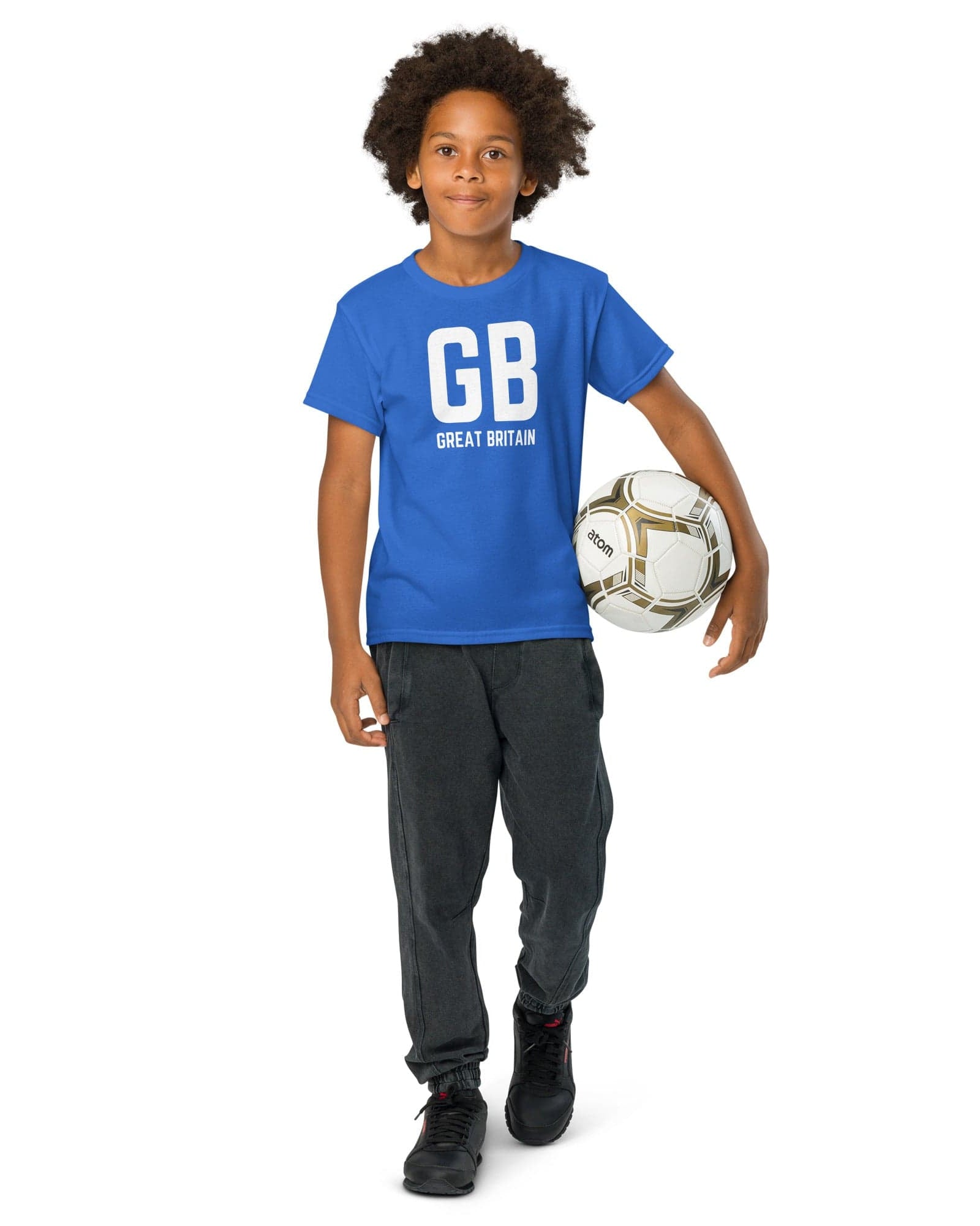 GB Great Britain T-shirt with Small Union Jack on The Back | Athletic Youth Tee.