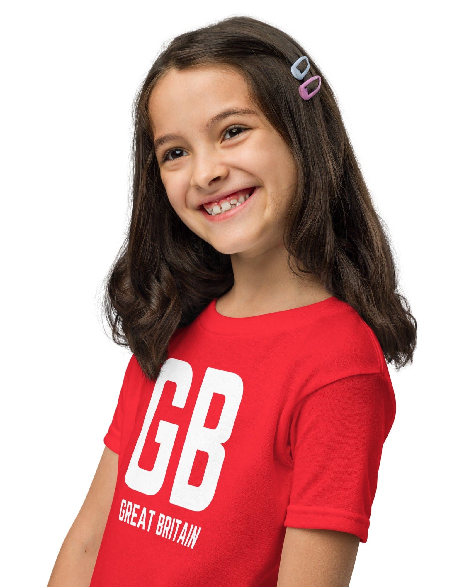 GB Great Britain T-shirt with Small Union Jack on The Back | Athletic Youth Tee.