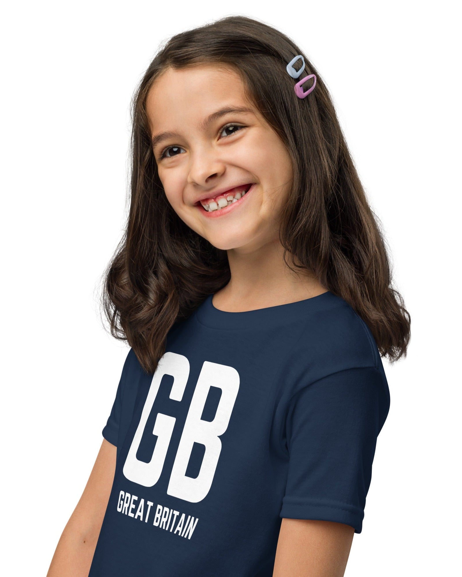 GB Great Britain T-shirt with Small Union Jack on The Back | Athletic Youth Tee.