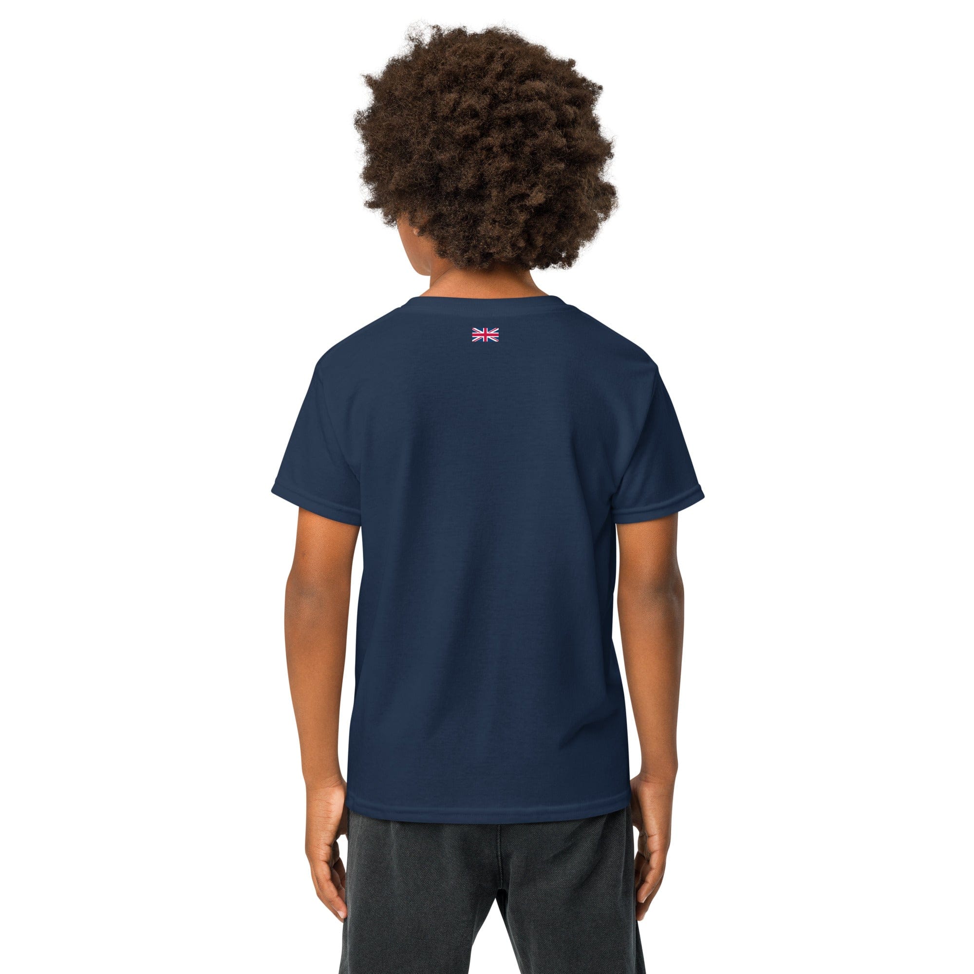 GB Great Britain T-shirt with Small Union Jack on The Back | Athletic Youth Tee.