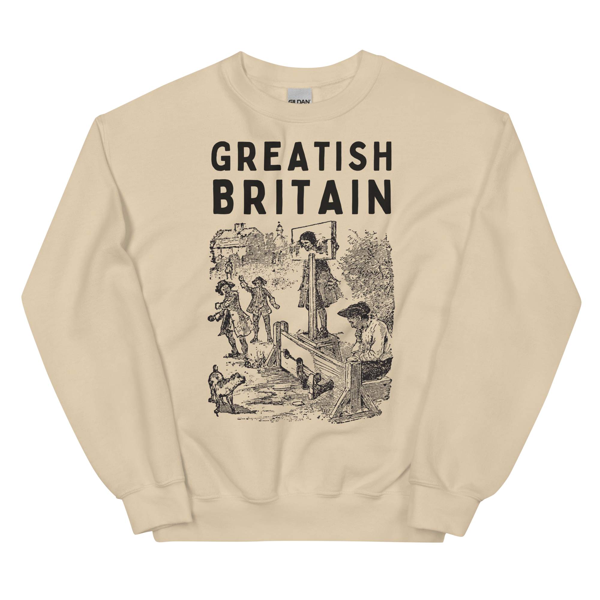 Greatish Britain Pillory Sweatshirt | Unisex Sand / S Sweatshirt Jolly & Goode