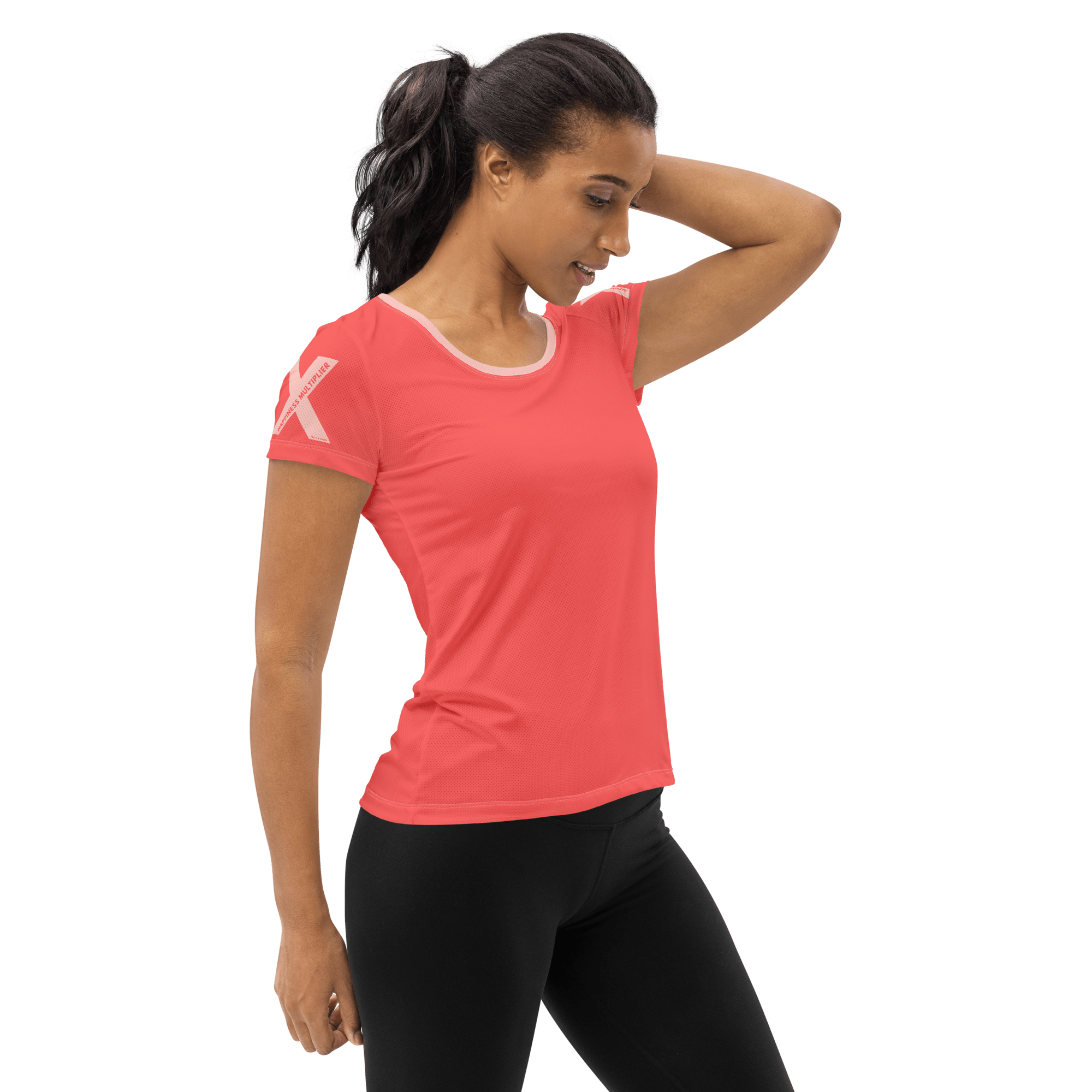 Happiness Multiplier Call to Arms Women's Athletic Shirt.