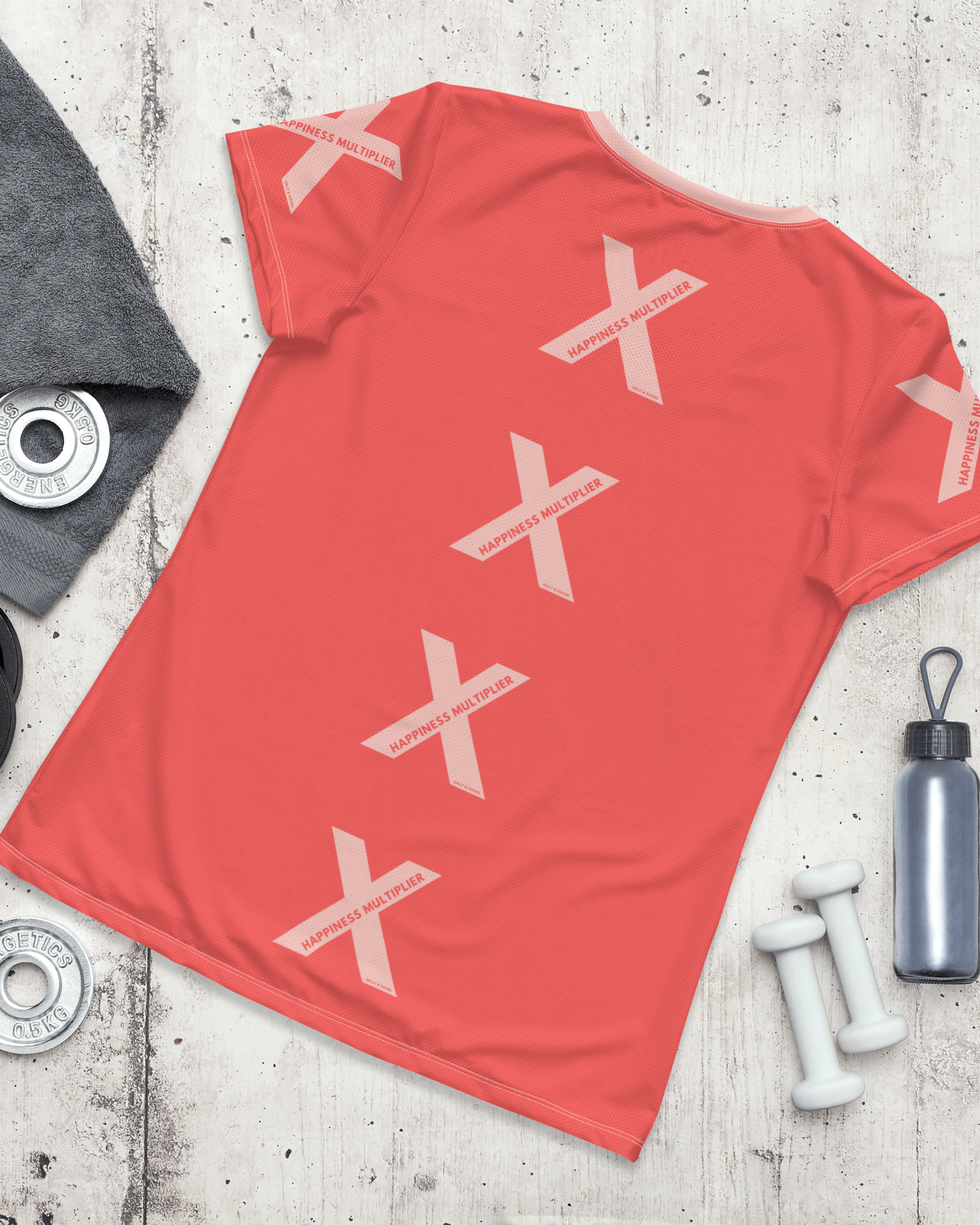 Happiness Multiplier Call to Arms Women's Athletic Shirt.