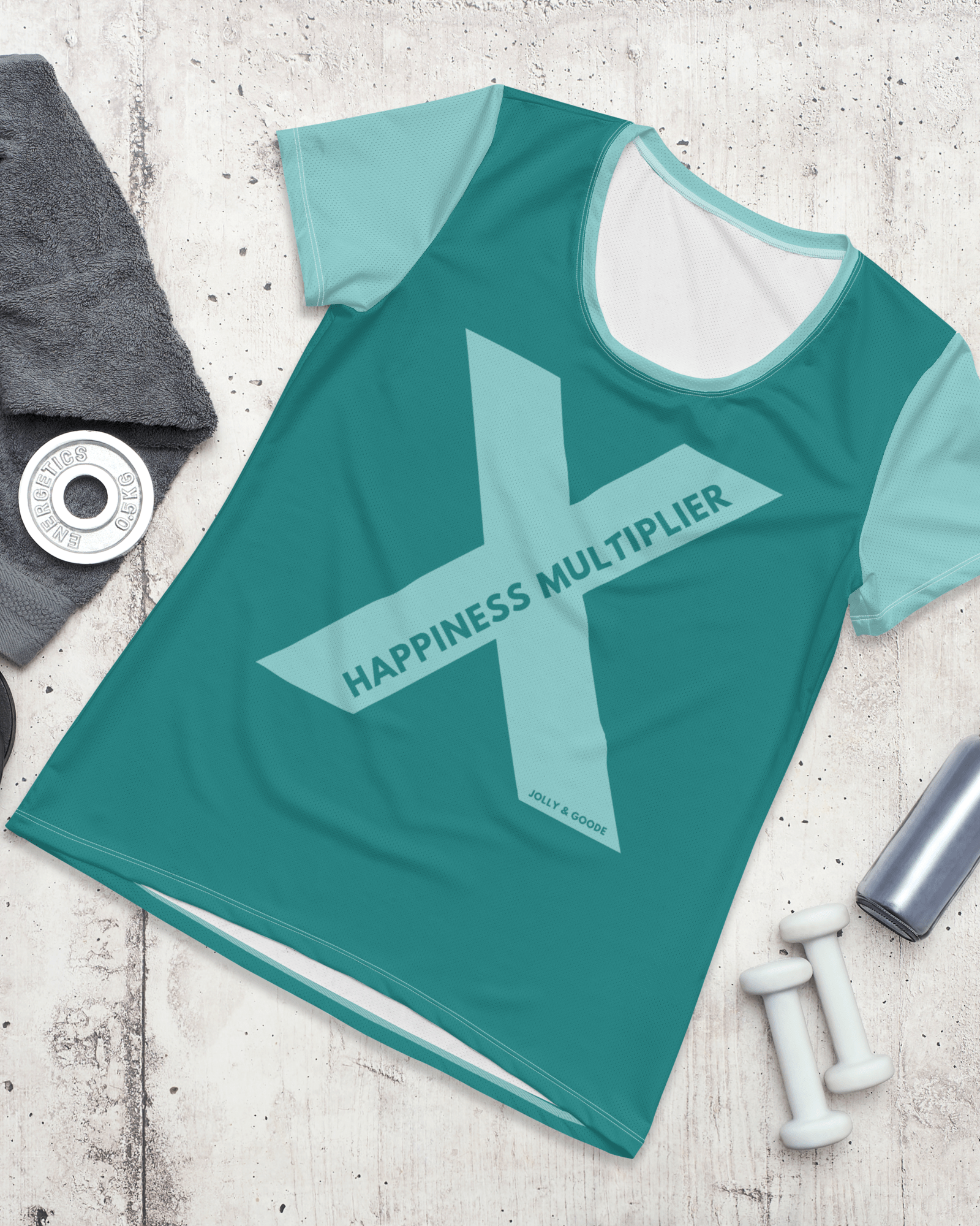 Happiness Multiplier Women's Athletic Shirt in Cool XS Crop Tops Jolly & Goode