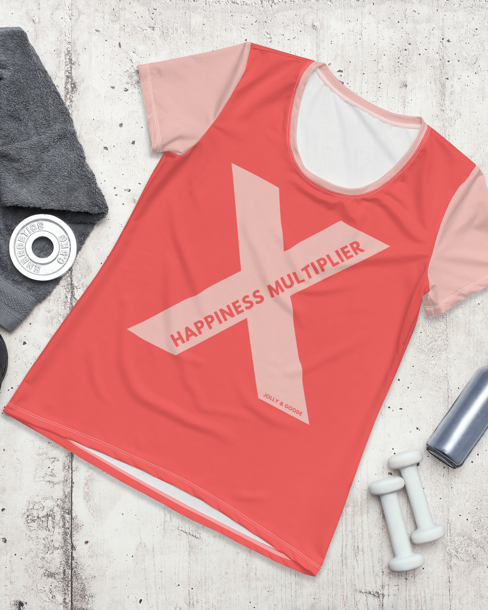 Happiness Multiplier Women's Athletic Shirt XS Crop Tops Jolly & Goode
