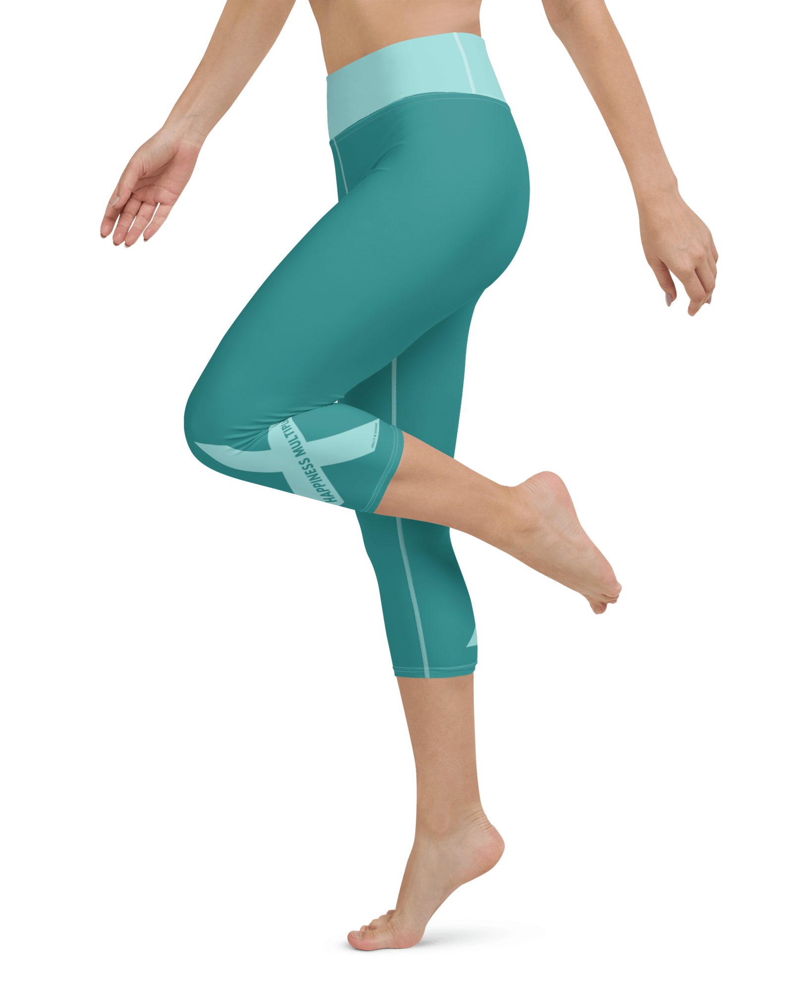 Happiness Multiplier Yoga Capri Leggings in Cool Yoga Leggings Jolly & Goode