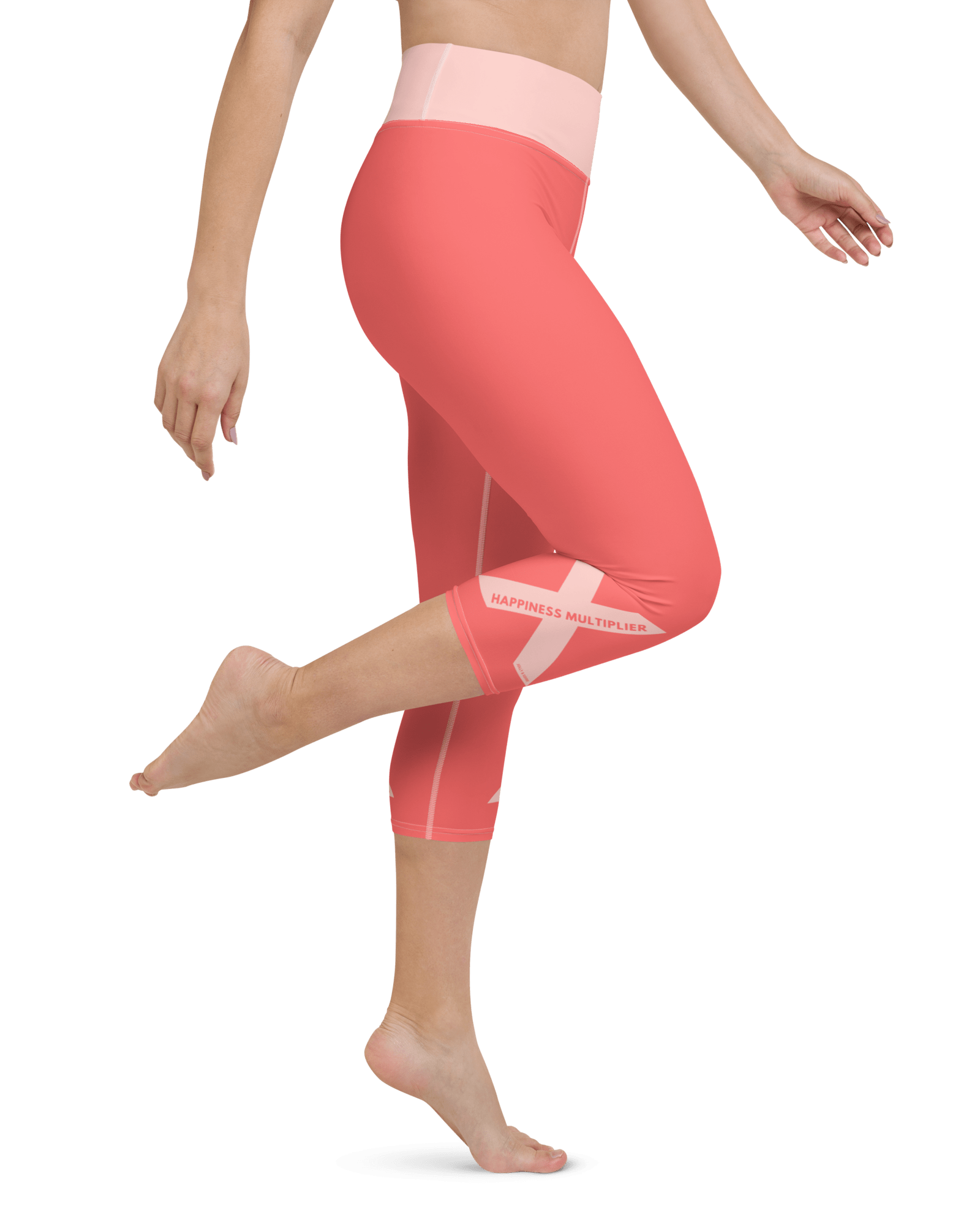 Happiness Multiplier Yoga Capri Leggings.