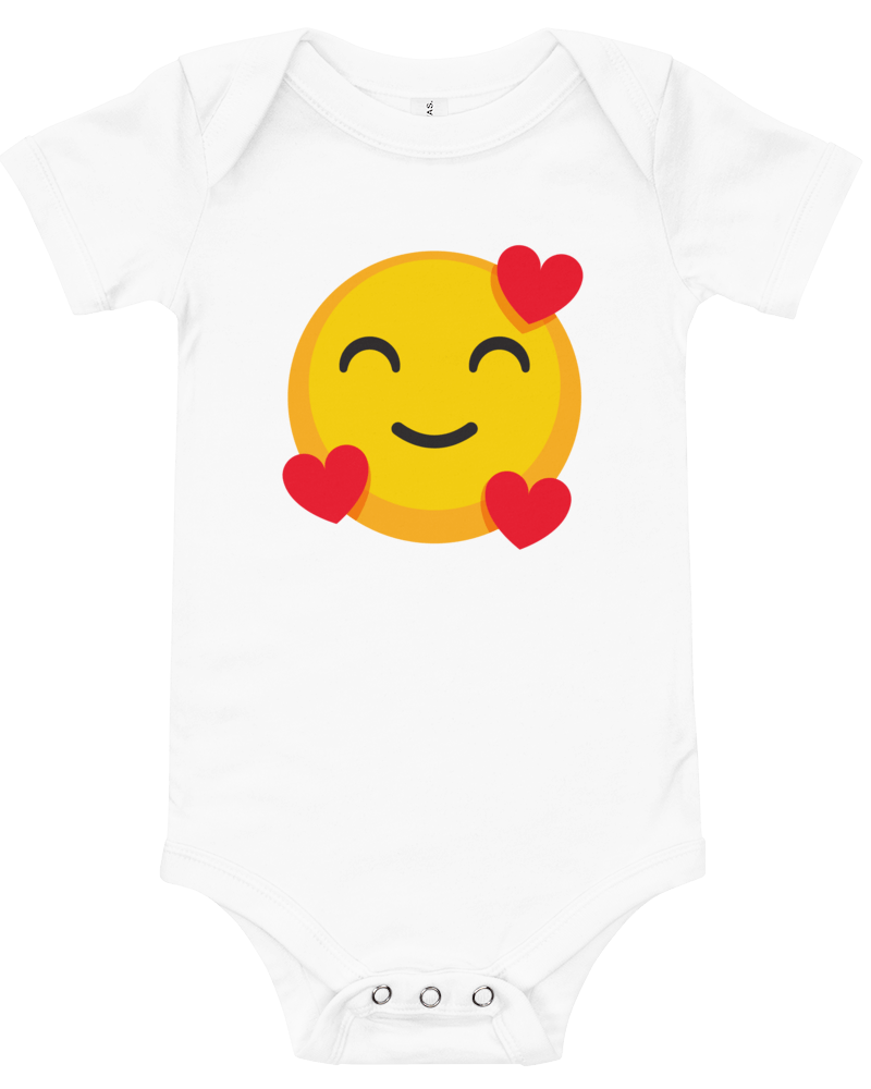 Heart Face Emoji Onesie White / 3-6m Baby One-Pieces Jolly & Goode