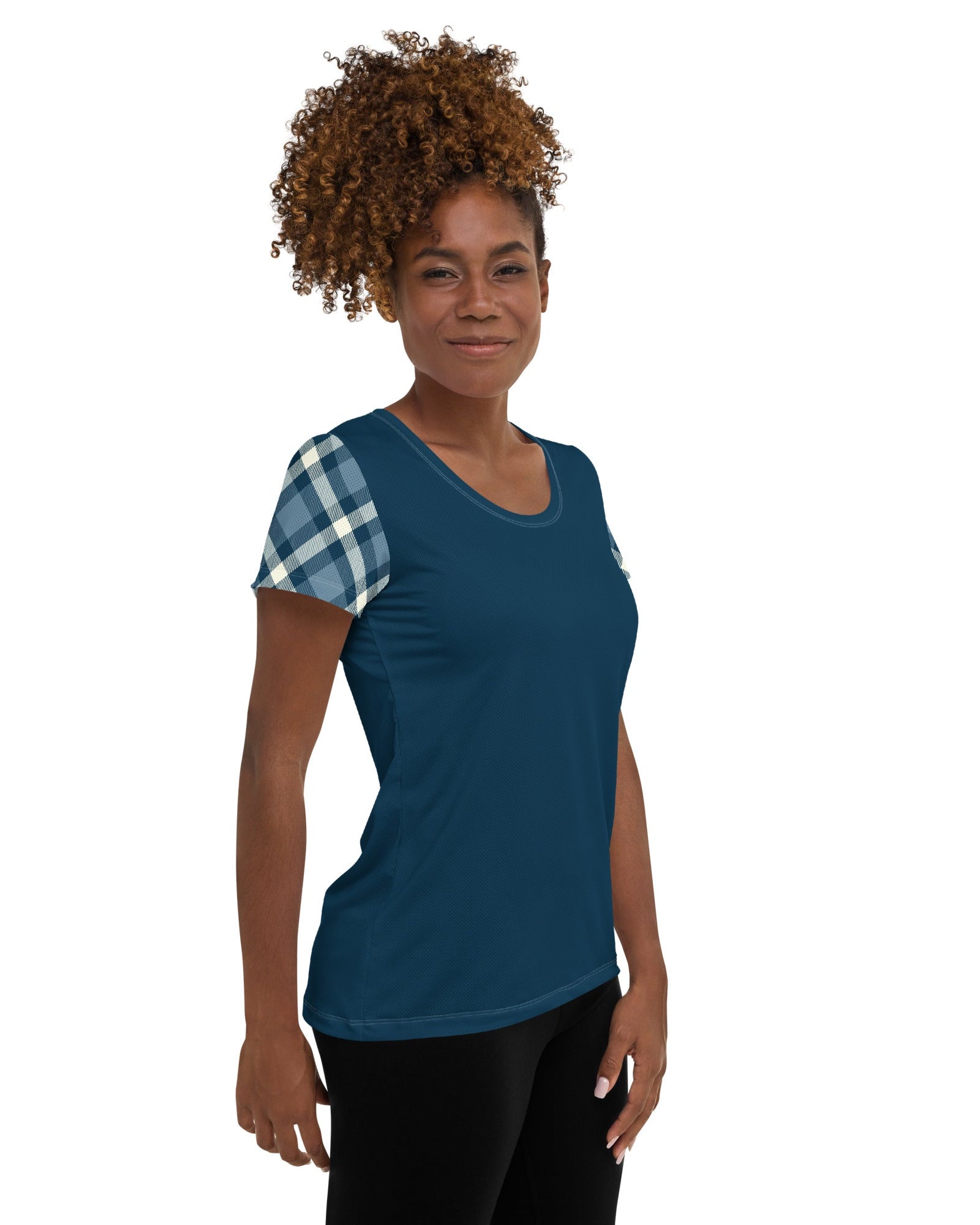 Jolly & Goode Activewear Cheeky Check Women's Workout Shirt Cheeky British Style