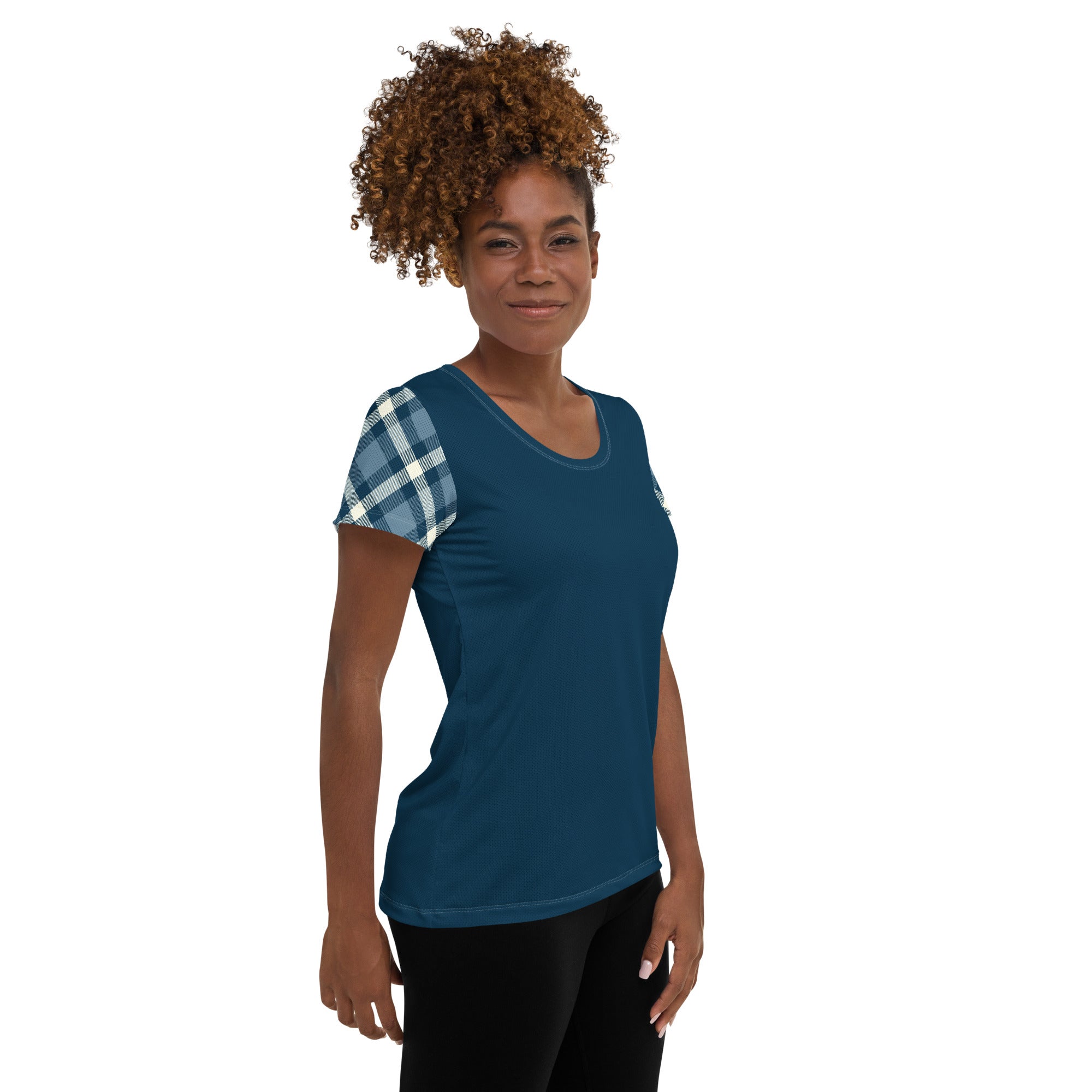 Jolly & Goode Activewear Cheeky Check Women's Workout Shirt Cheeky British Style