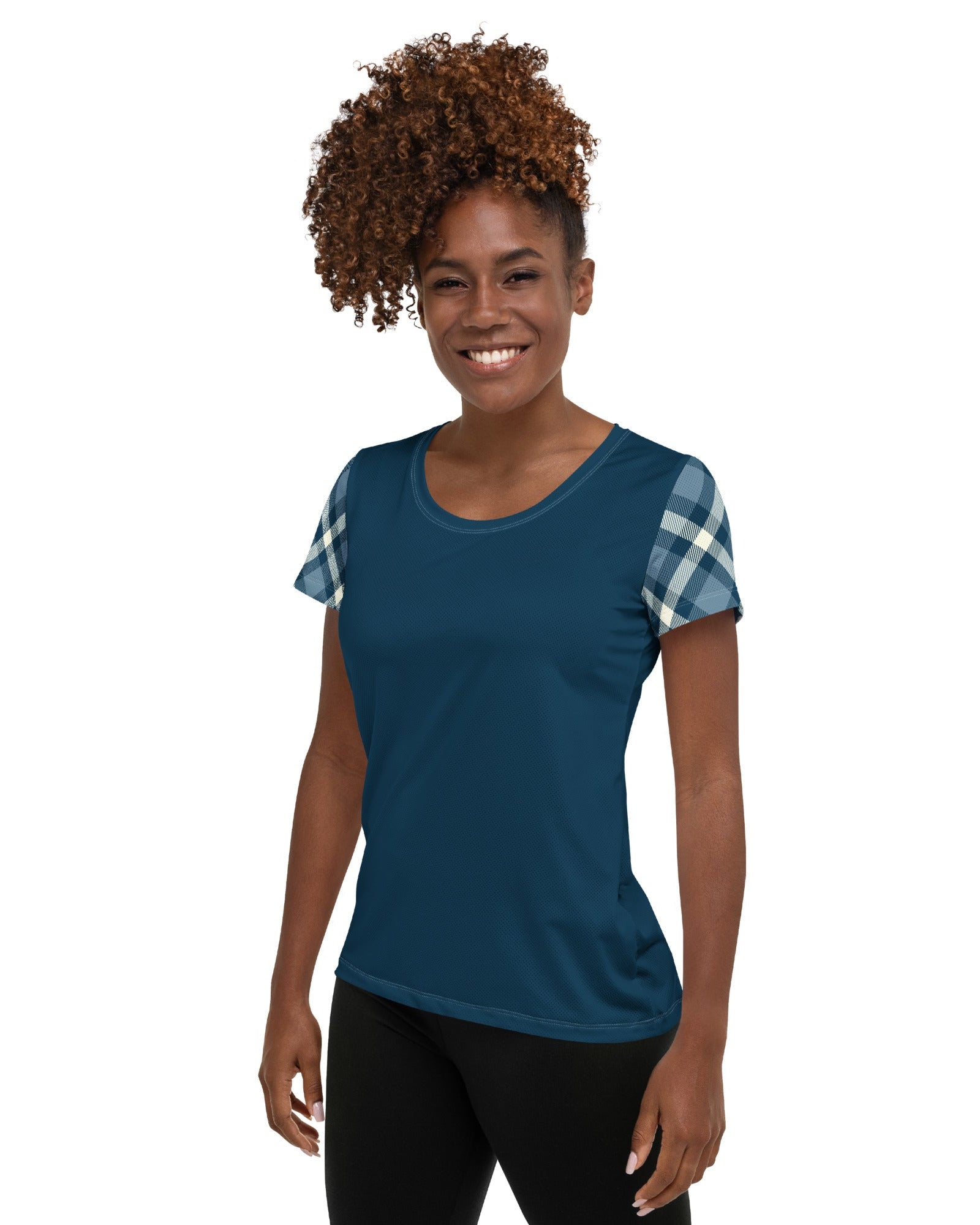 Jolly & Goode Activewear Cheeky Check Women's Workout Shirt Cheeky British Style