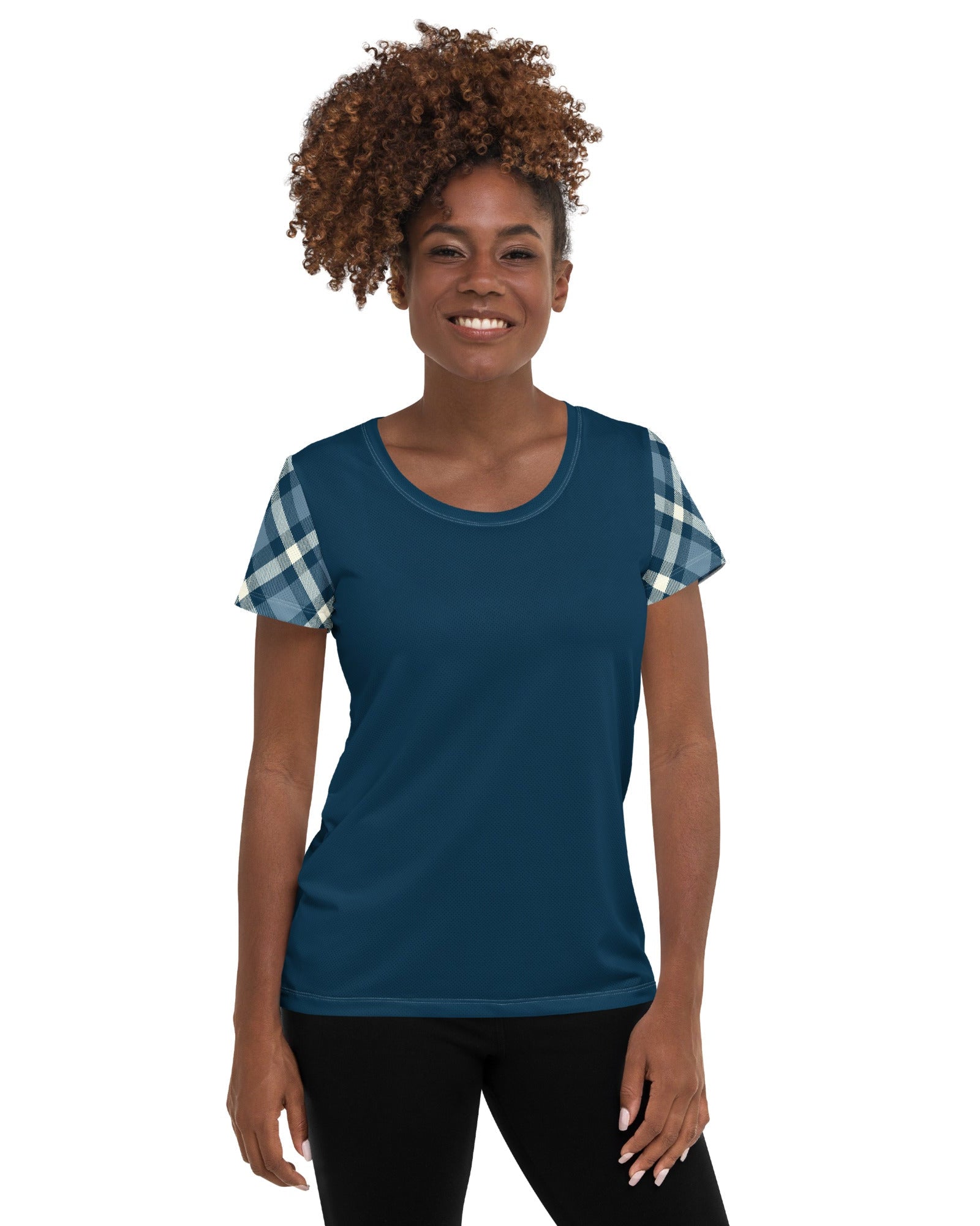 Jolly & Goode Activewear Cheeky Check Women's Workout Shirt Cheeky British Style