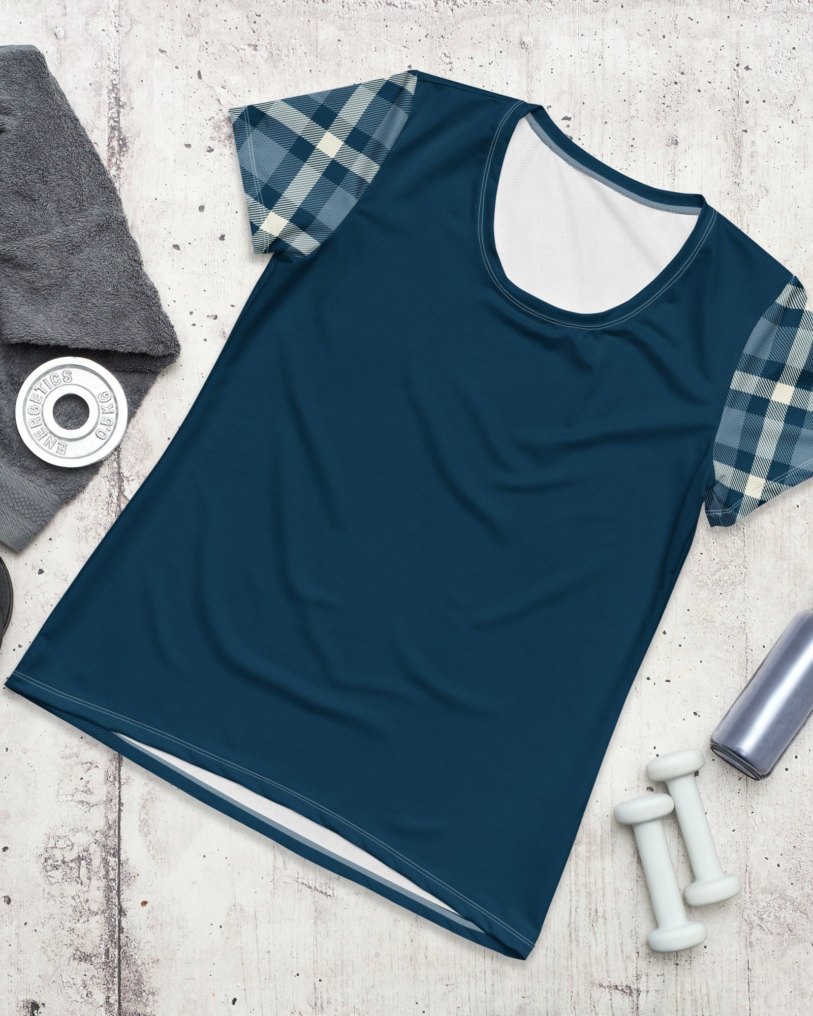 Jolly & Goode Activewear Cheeky Check Women's Workout Shirt Cheeky British Style