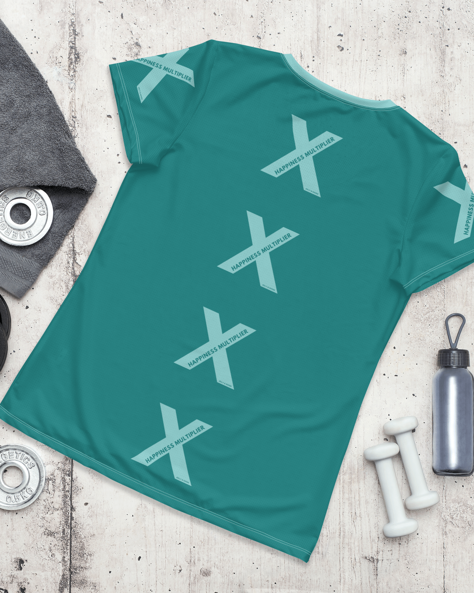 Jolly & Goode Activewear Happiness Multiplier Call to Arms Women's Athletic Shirt Cool Cheeky British Style