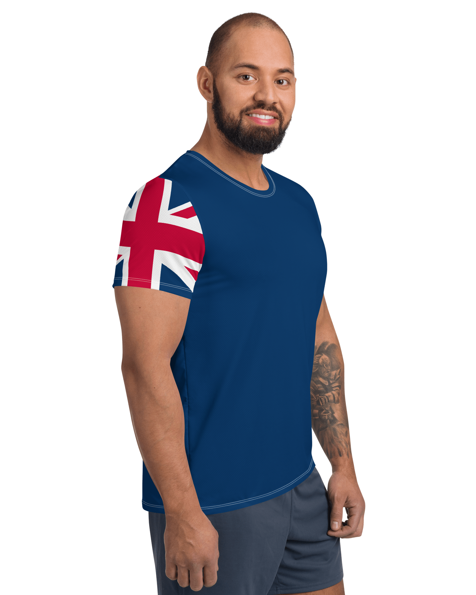 Jolly & Goode Activewear Union Jack Men's Workout Shirt Cheeky British Style