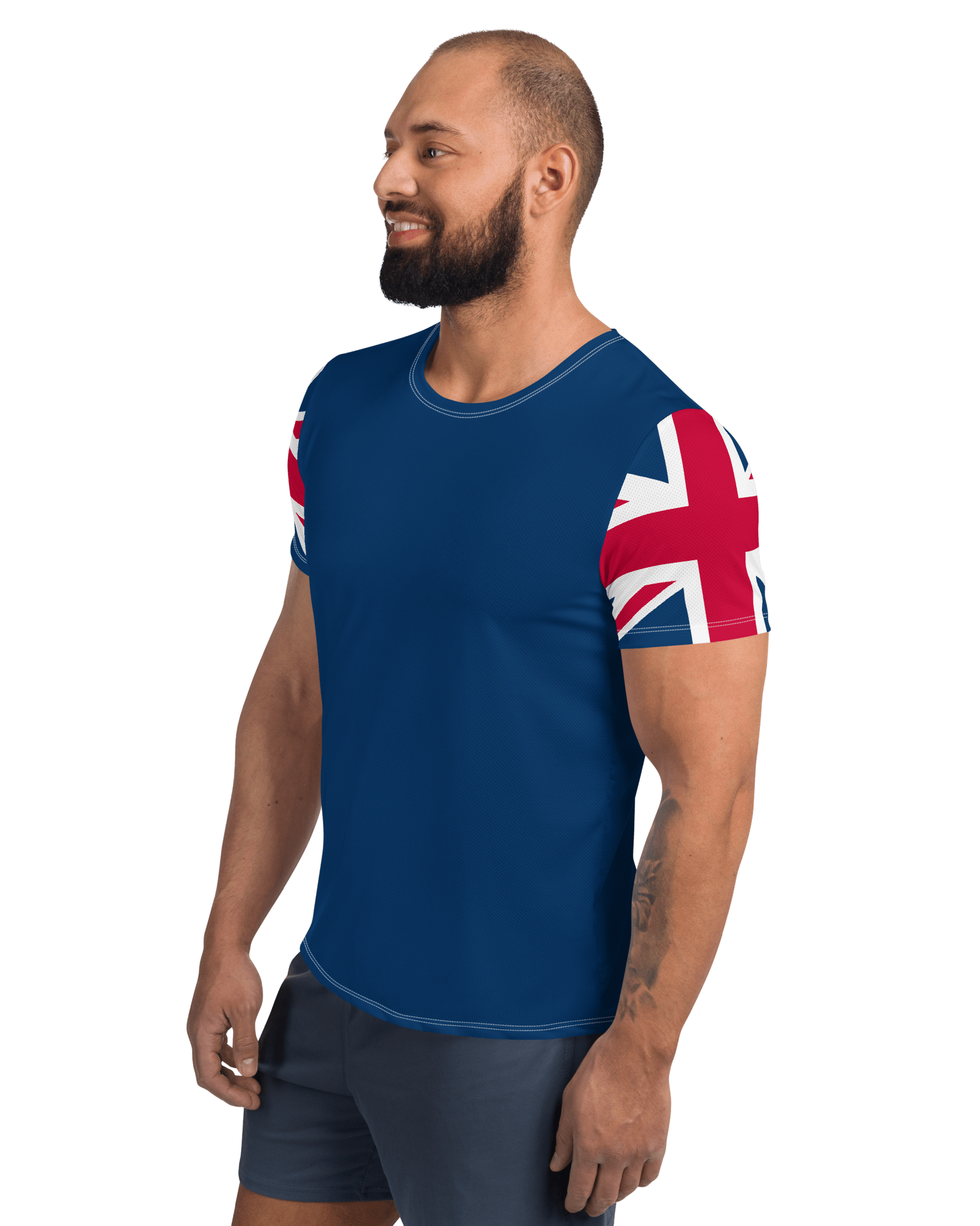 Jolly & Goode Activewear Union Jack Men's Workout Shirt Cheeky British Style