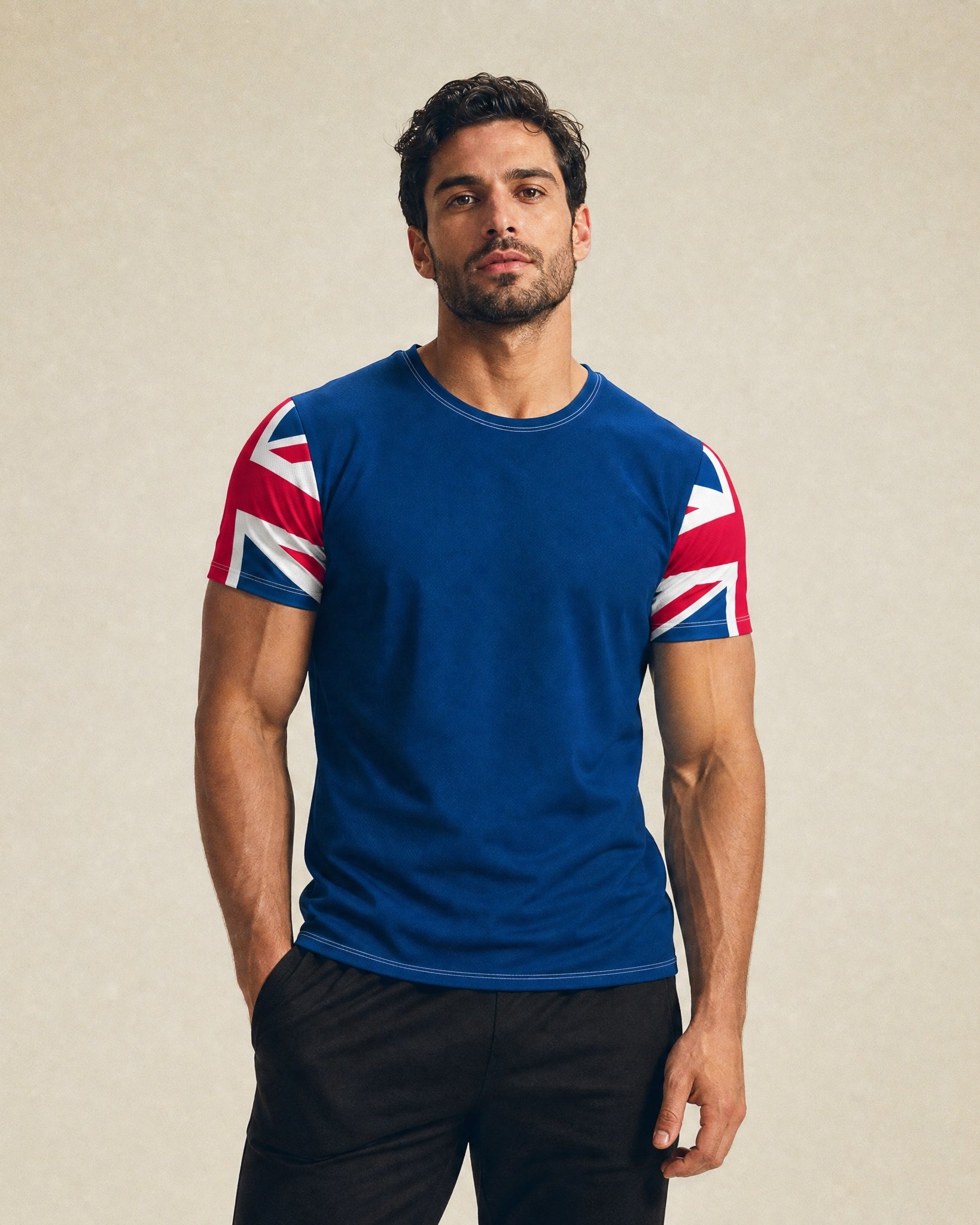 Jolly & Goode Activewear Union Jack Men's Workout Shirt Cheeky British Style