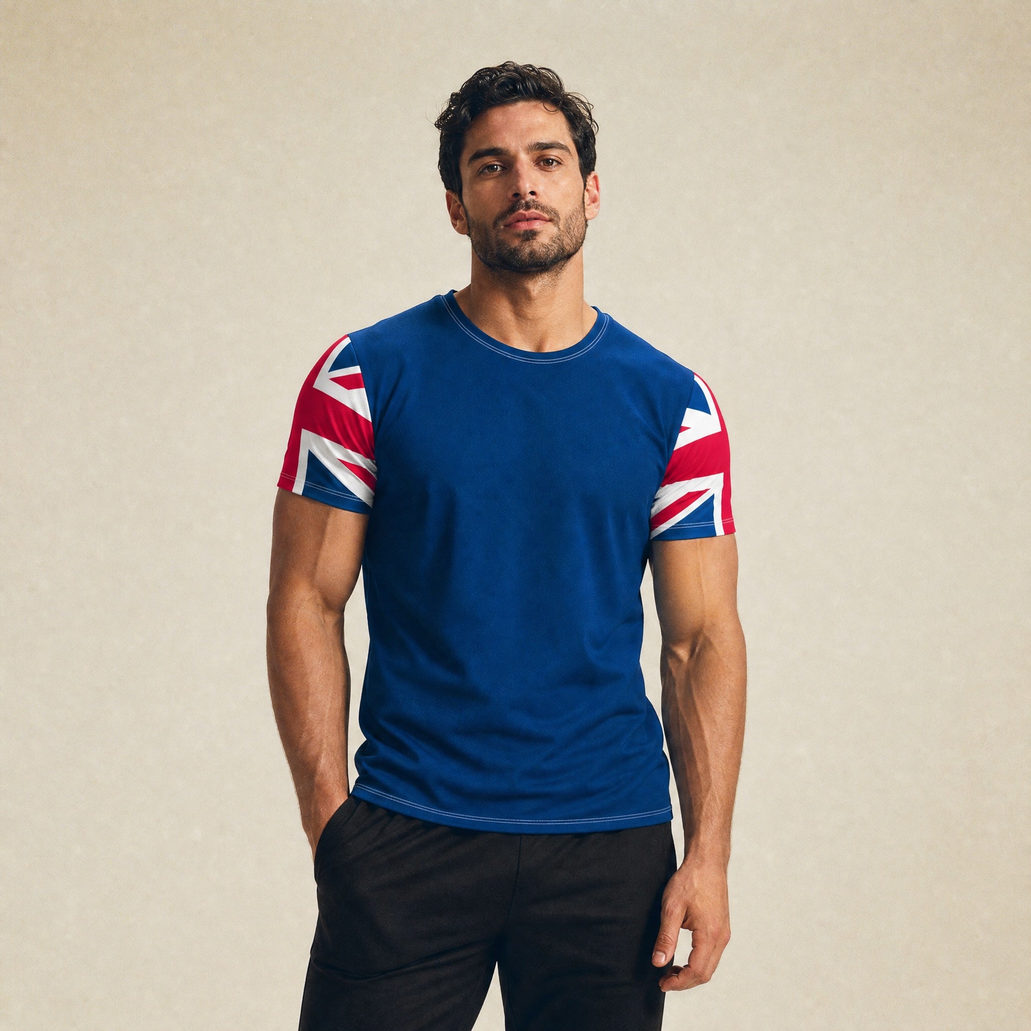 Jolly & Goode Activewear Union Jack Men's Workout Shirt Cheeky British Style