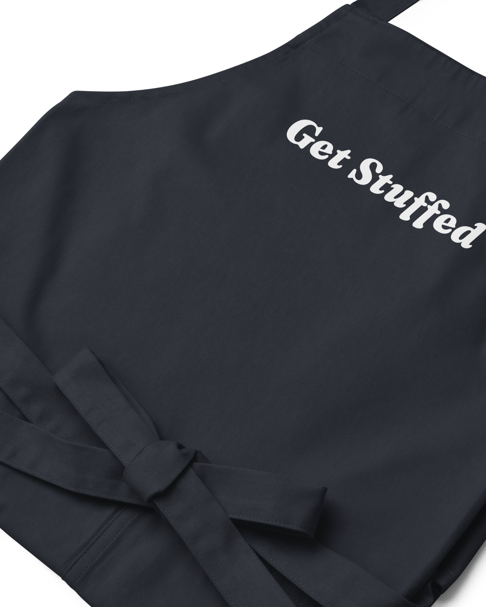 Jolly & Goode Aprons Navy Get Stuffed Organic Cotton Apron Cheeky British Style