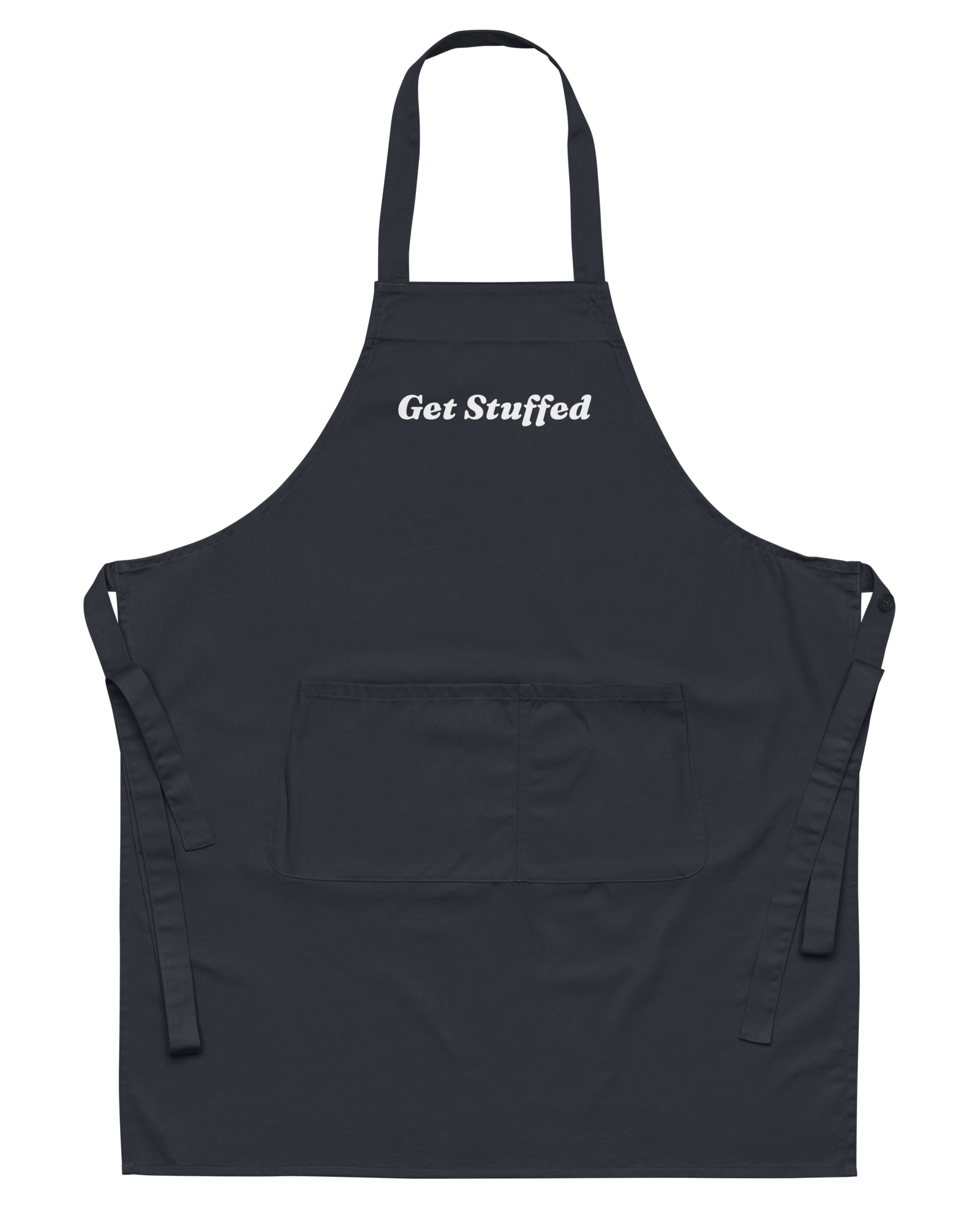 Jolly & Goode Aprons Navy Get Stuffed Organic Cotton Apron Cheeky British Style