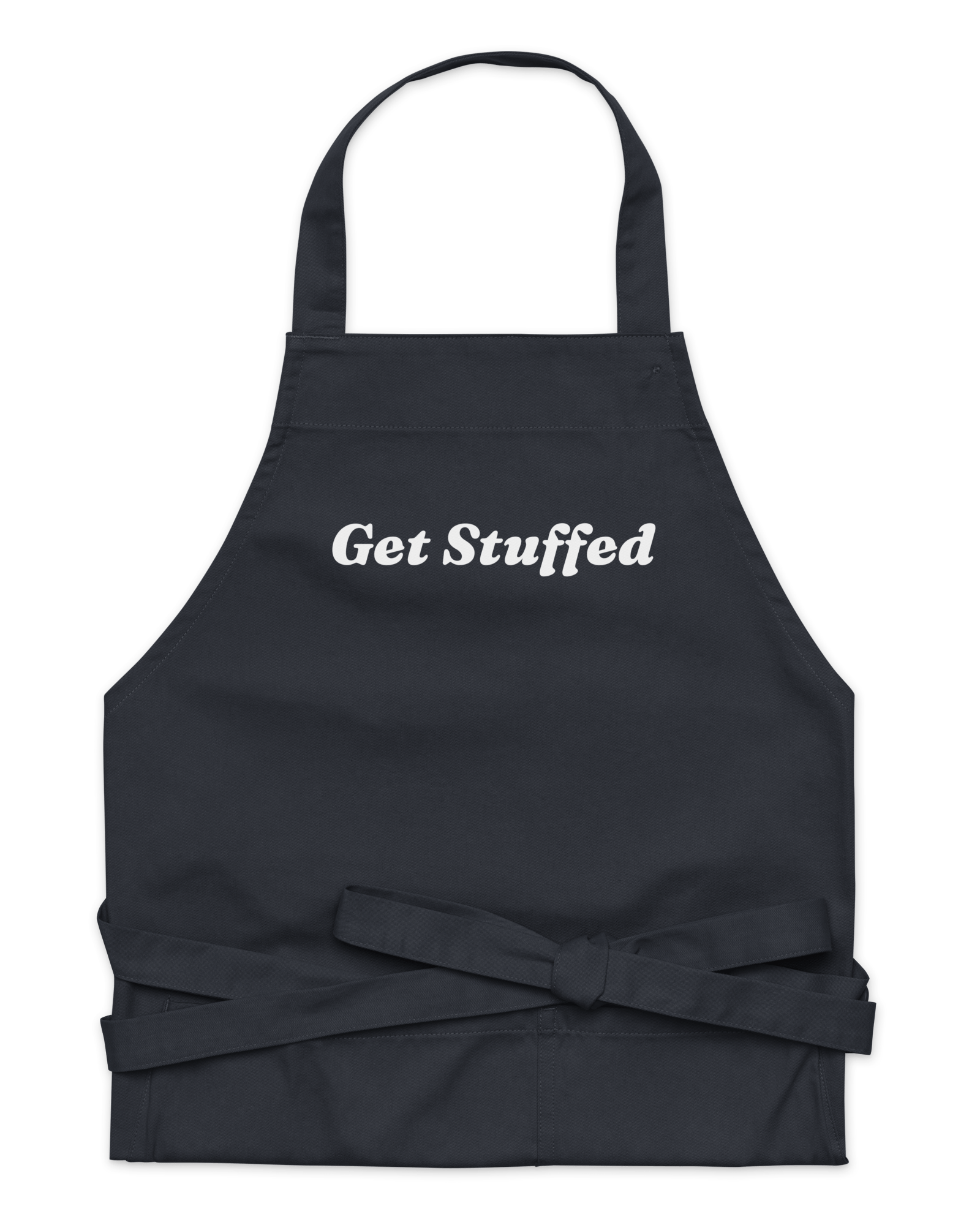 Jolly & Goode Aprons Navy Get Stuffed Organic Cotton Apron Cheeky British Style