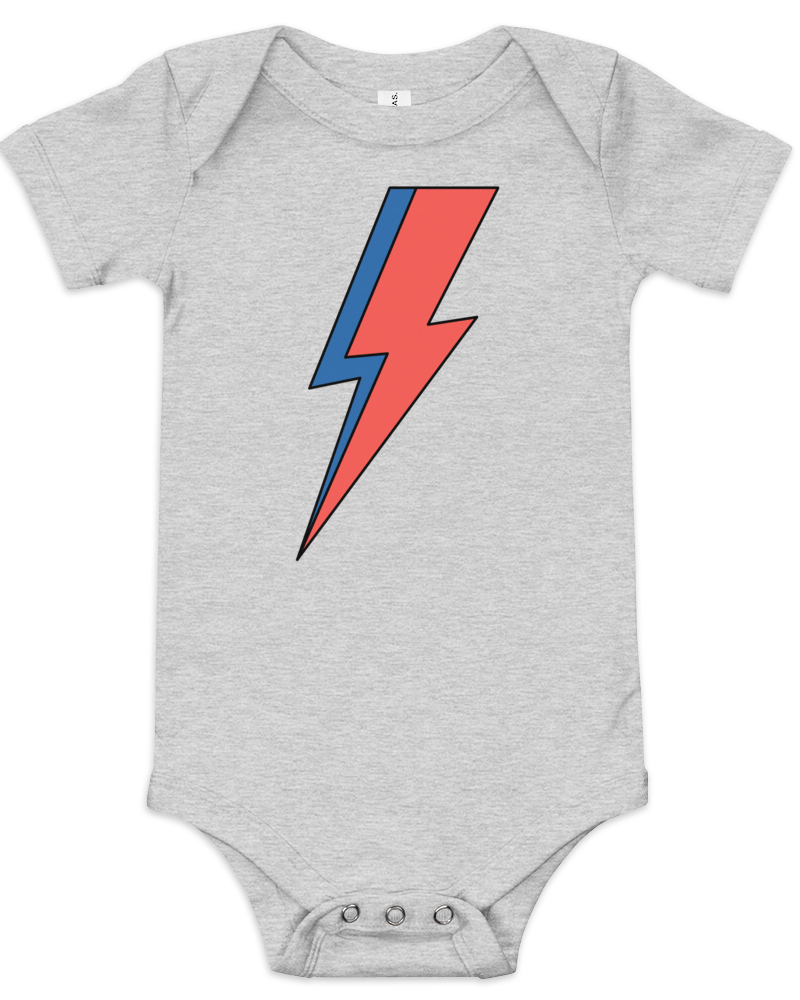 Jolly & Goode Baby One-Pieces Athletic Heather / 3-6m Lightning Bolt Baby Onesie Cheeky British Style