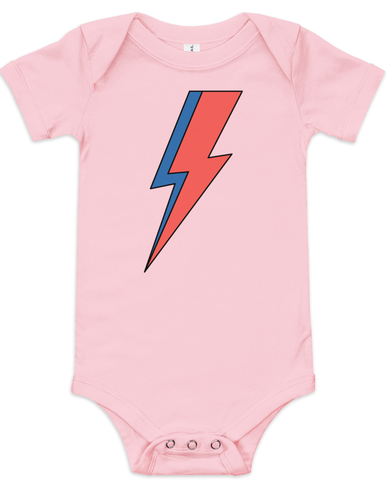 Jolly & Goode Baby One-Pieces Pink / 3-6m Lightning Bolt Baby Onesie Cheeky British Style