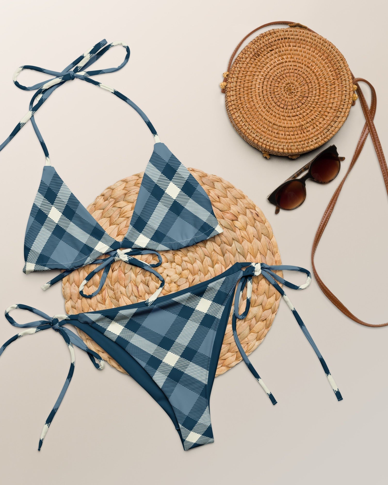 Jolly & Goode Bikini 2XS Cheeky Check String Bikini Set Cheeky British Style